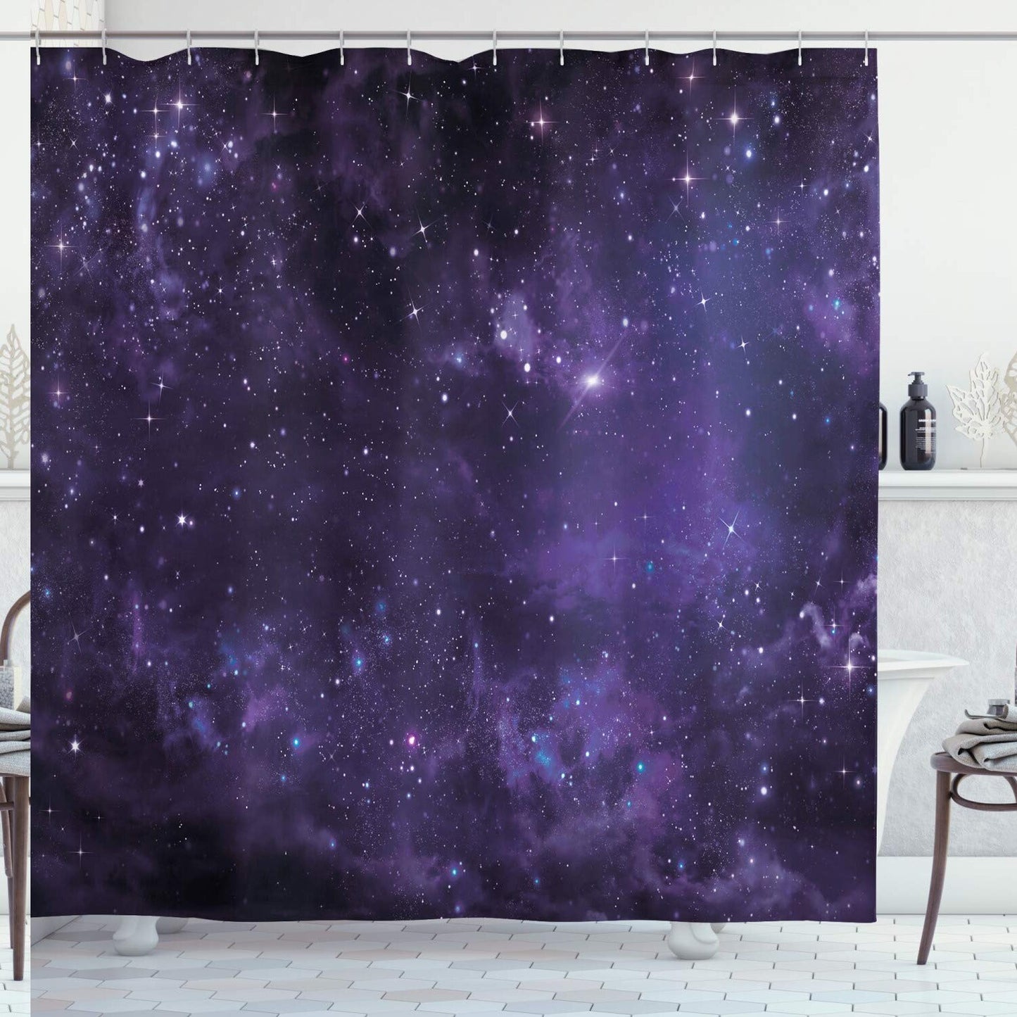 Galaxy Shower Curtain Celestial Stars Night Sky 69x75 inches