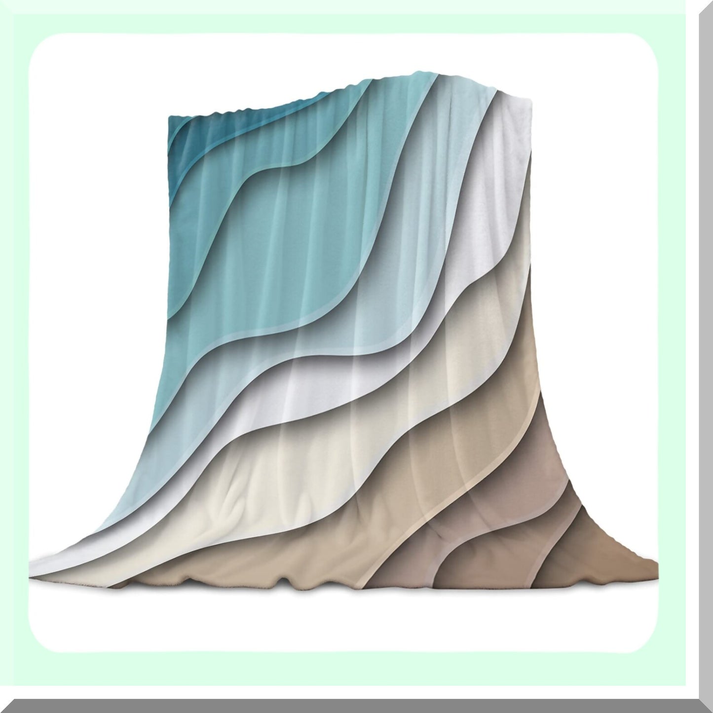 OceanWave Geometric Teal Throw Blanket - Super Soft Fleece, Lightweight & Cozy for Bed, Couch, Car - Modern Blue & Brown Abstract Design, All-Season Warmth, 40" x 50"