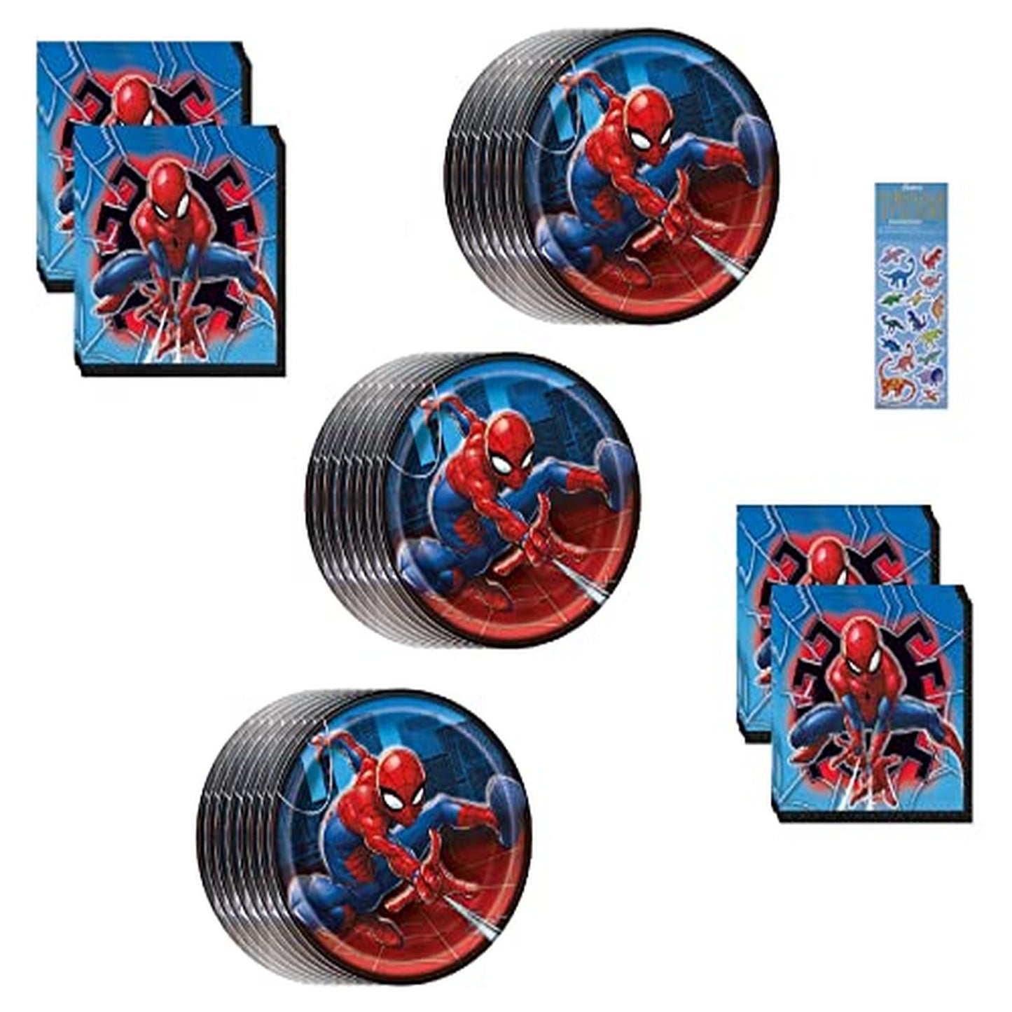 Spiderman Birthday Party Supplies Bundle for 24