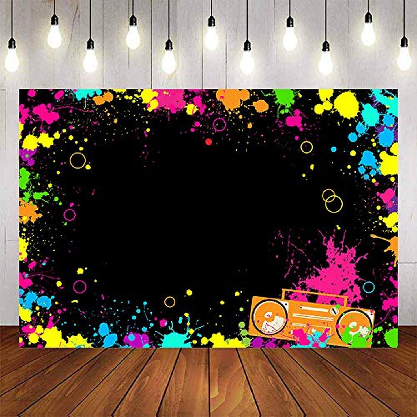 Glow Neon Party Backdrop 10x7ft for Events and Photography