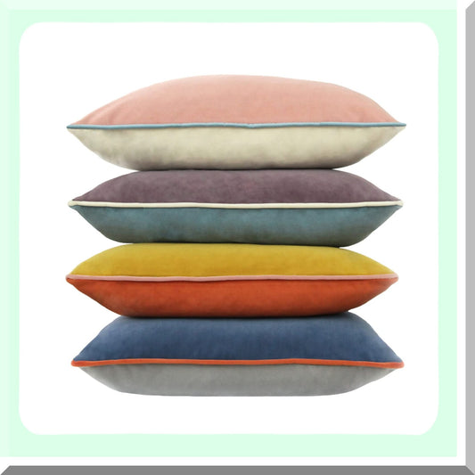 Velour Edge Pillowcase Set Compatible with Sofa Couch