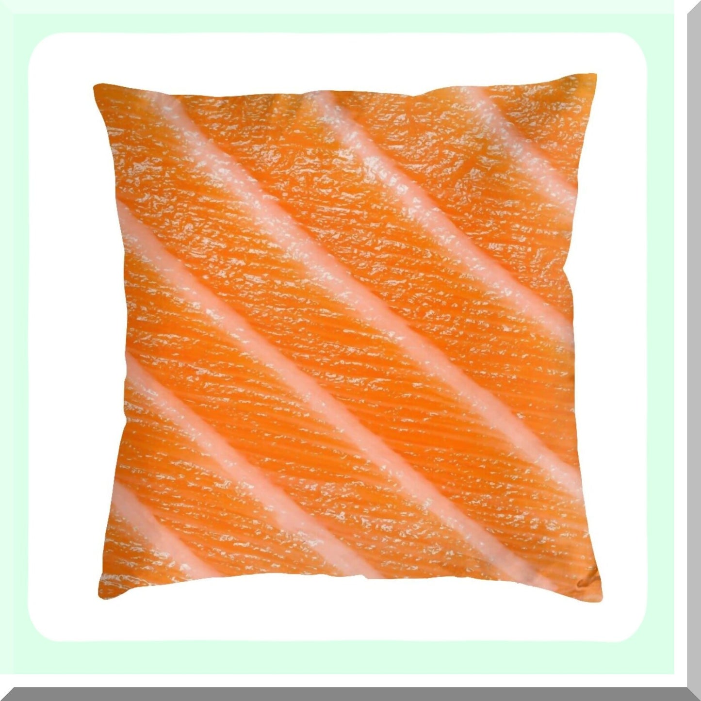 Salmon Sushi 3D Funny Food Decorative Throw Pillow - Soft Velvet Cushion Cover for Home Decor - Creative Gift for Living Room, Bed, Couch, Car