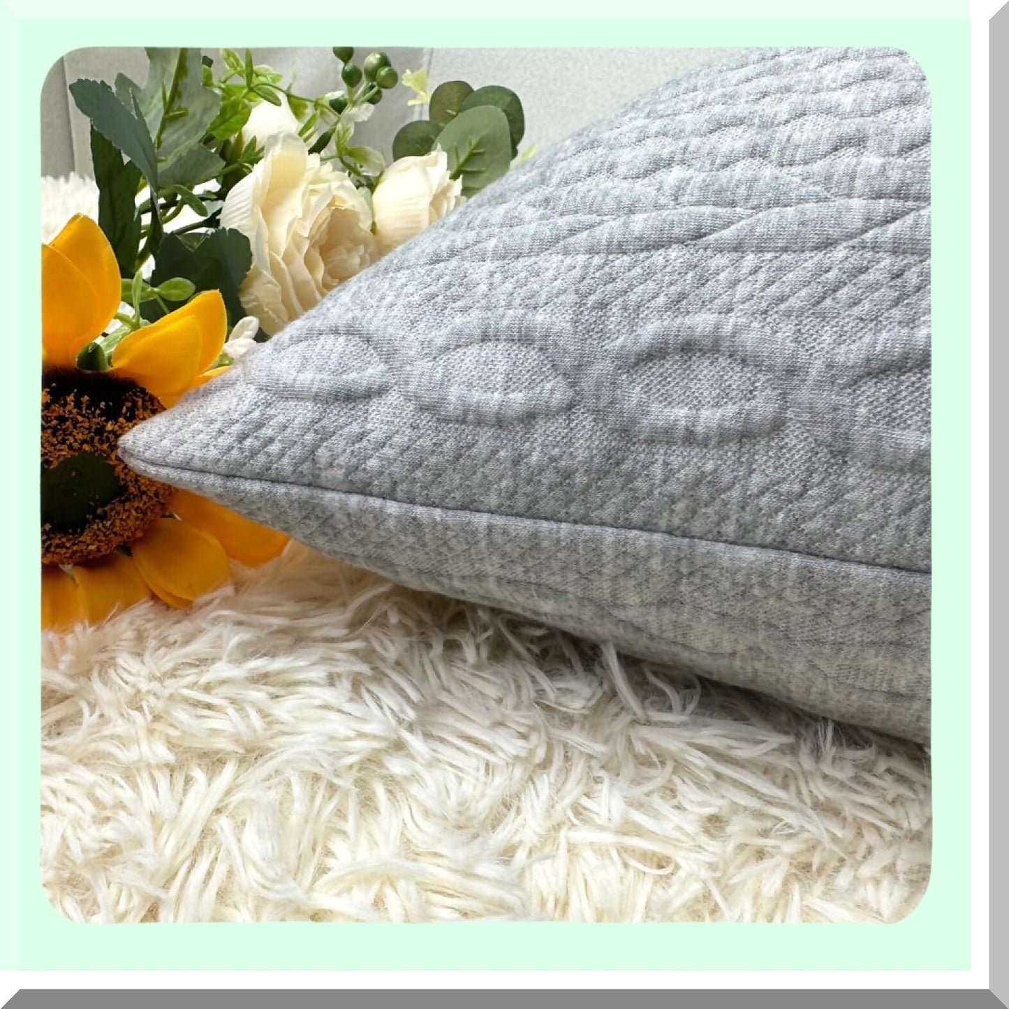 Elegant Grey Embossed Pillow Covers - Set of 2 Modern Farmhouse Cushion Cases for Sofa Bed Car Chair - Soft Gray Throw Pillowcases 18x18 inch