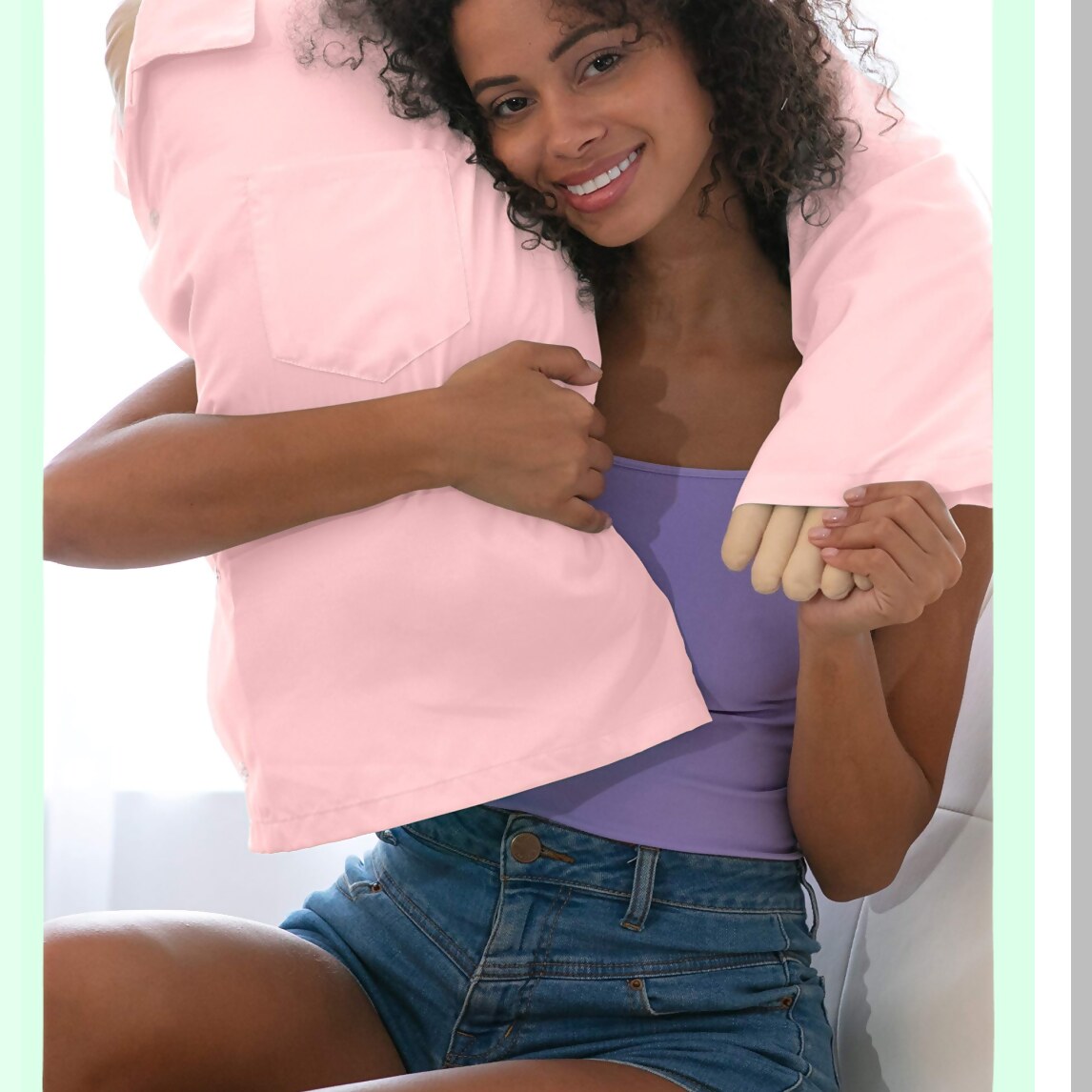 Cuddle Buddy Body Benefits - Funny Gag Gift Light Pink - Cute Fun Husband Companion - Unique Body Benefits Gift Idea