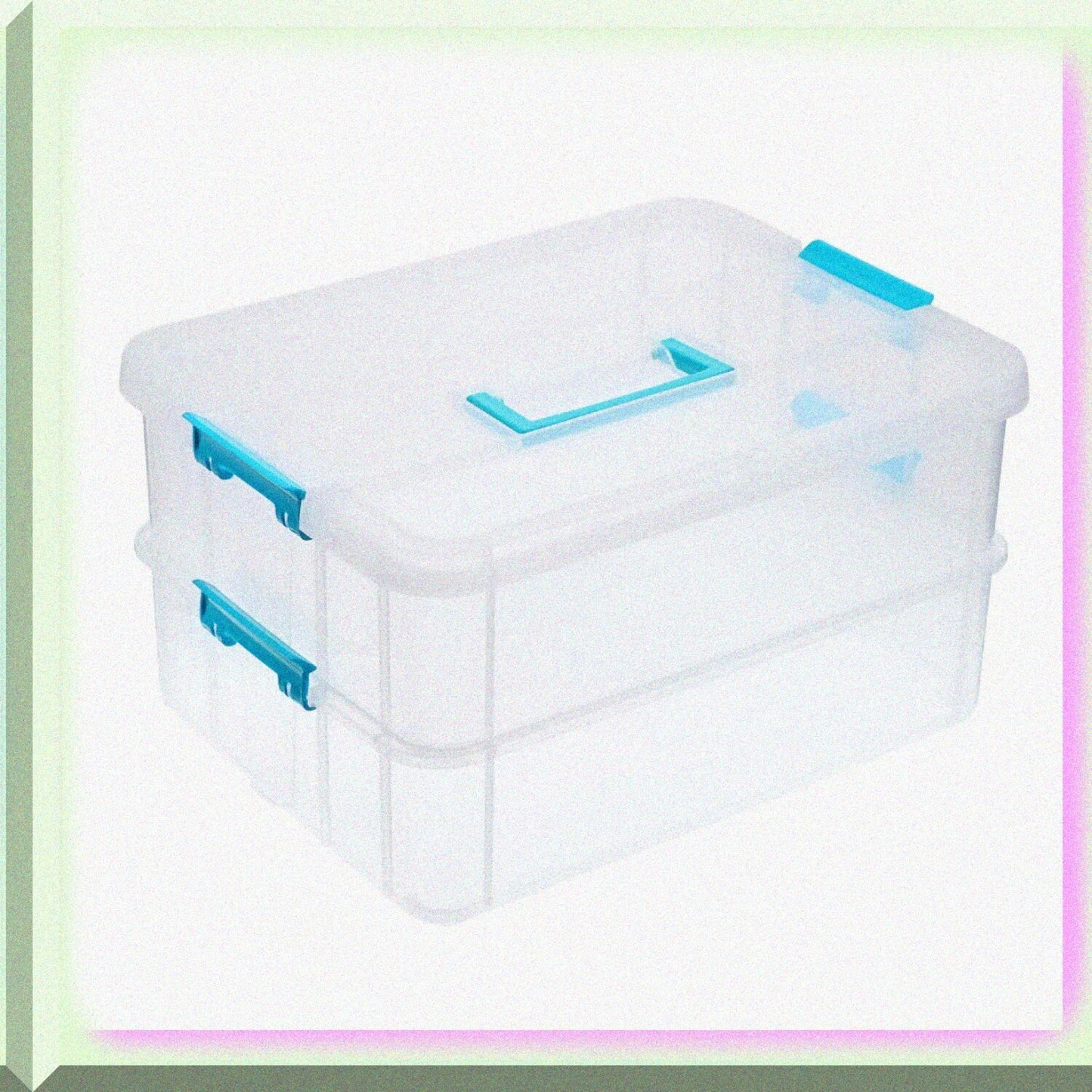 2 Layer Stack Carry Box Blue 35x26.5x18.9cm