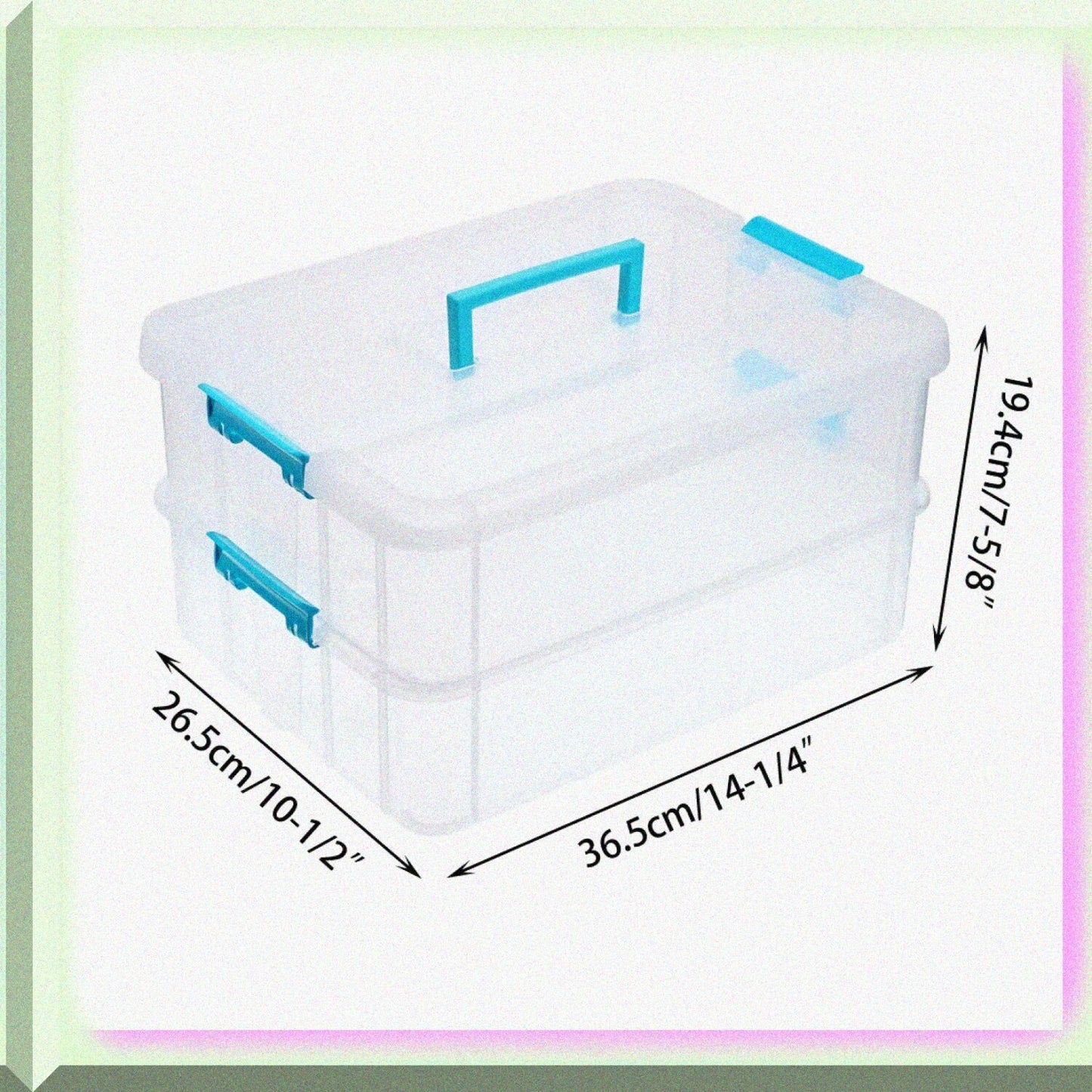 2 Layer Stack Carry Box Blue 35x26.5x18.9cm