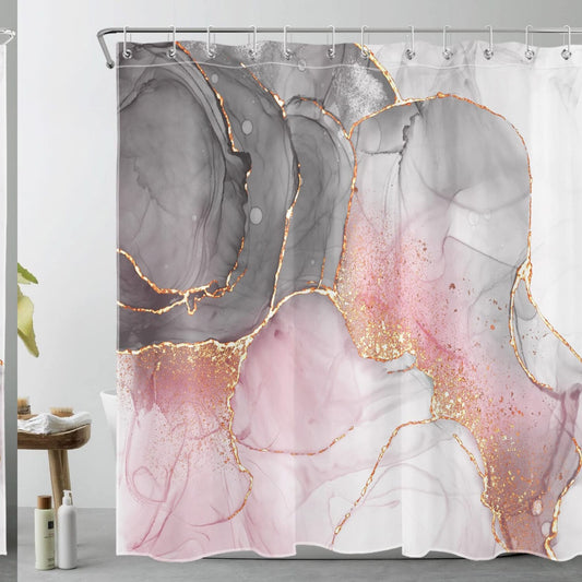 Grey and White Abstract Shower Curtain 72x72 inch