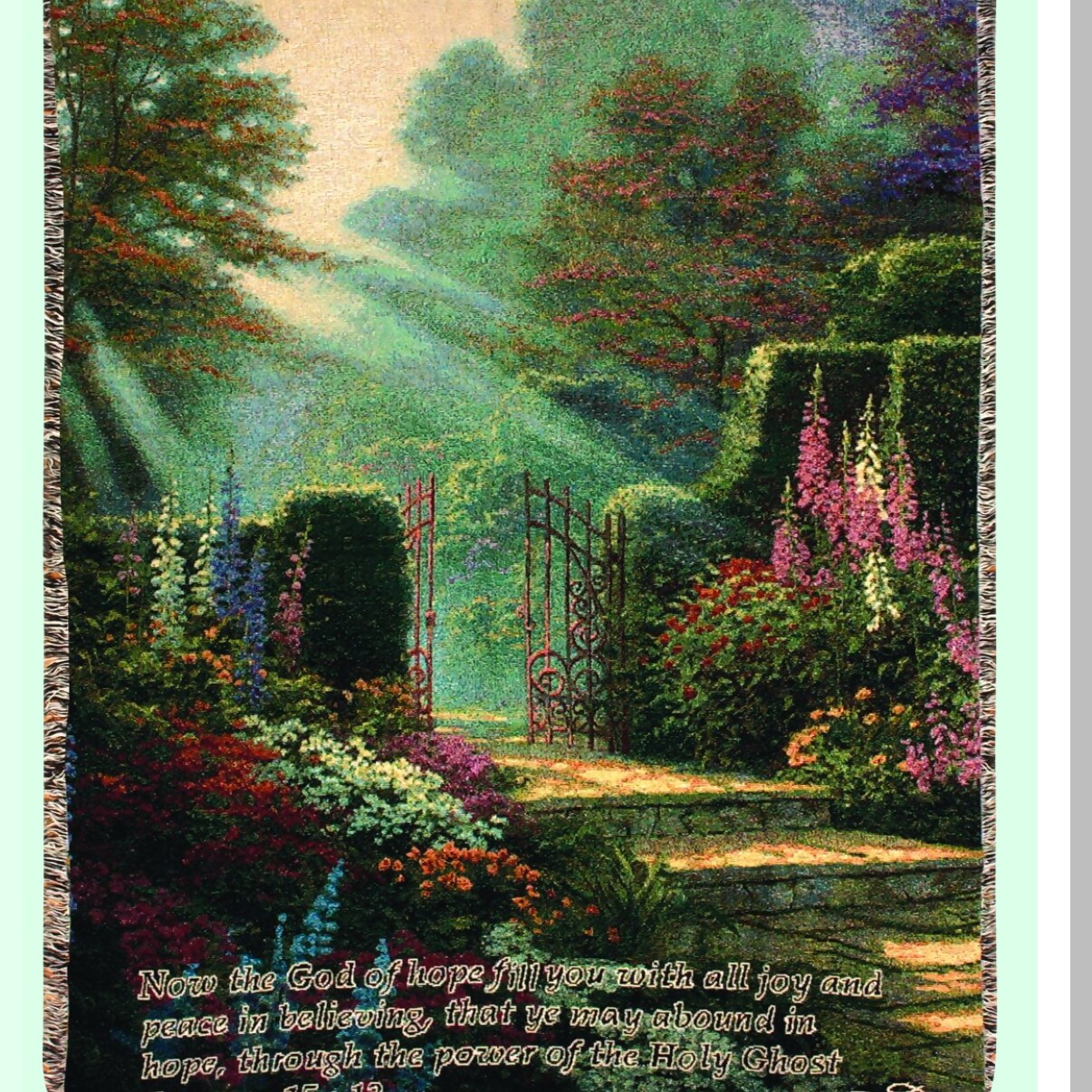 Graceful Garden Verse Tapestry Throw - 50x60 Inch Inspirational Home Decor