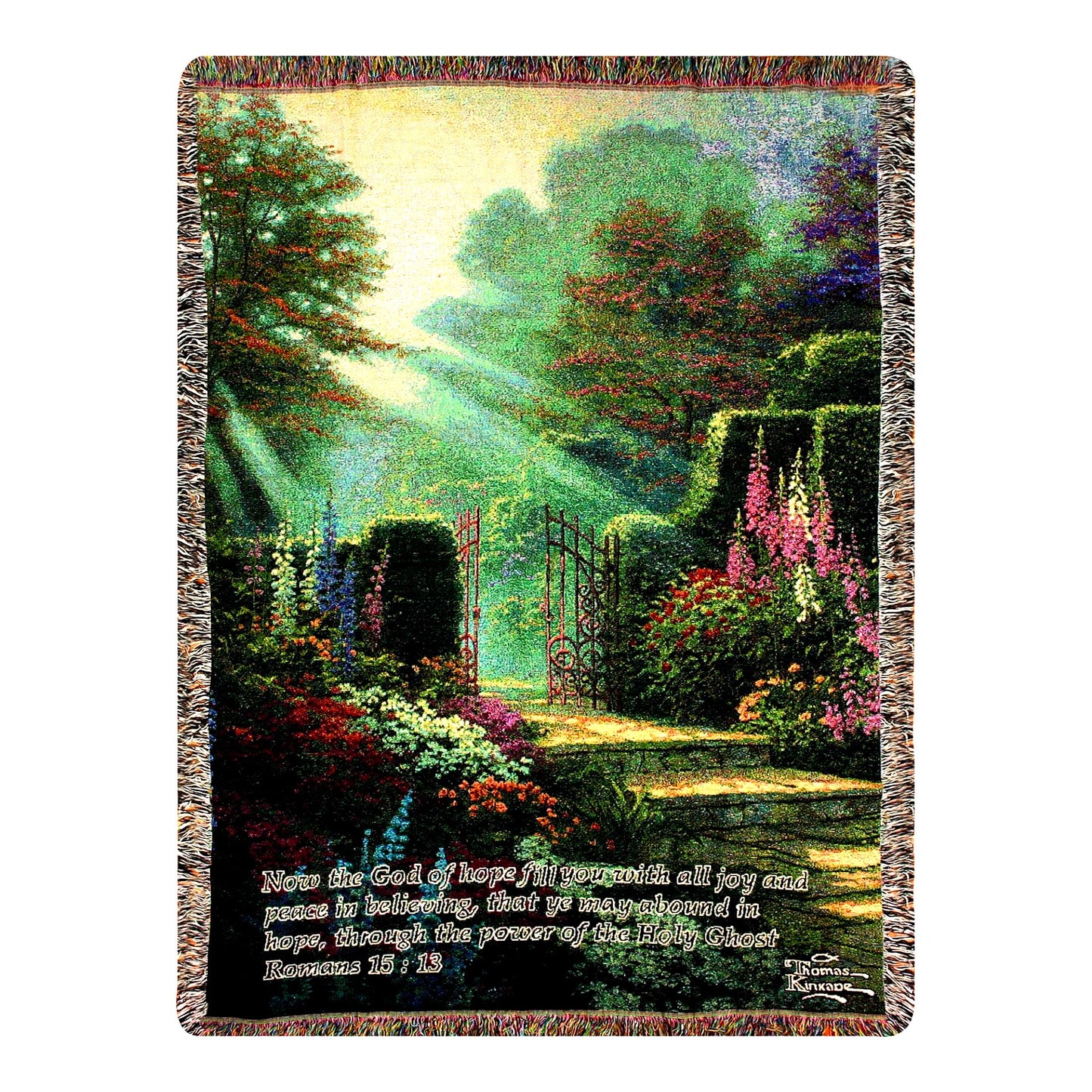Graceful Garden Verse Tapestry Throw - 50x60 Inch Inspirational Home Decor