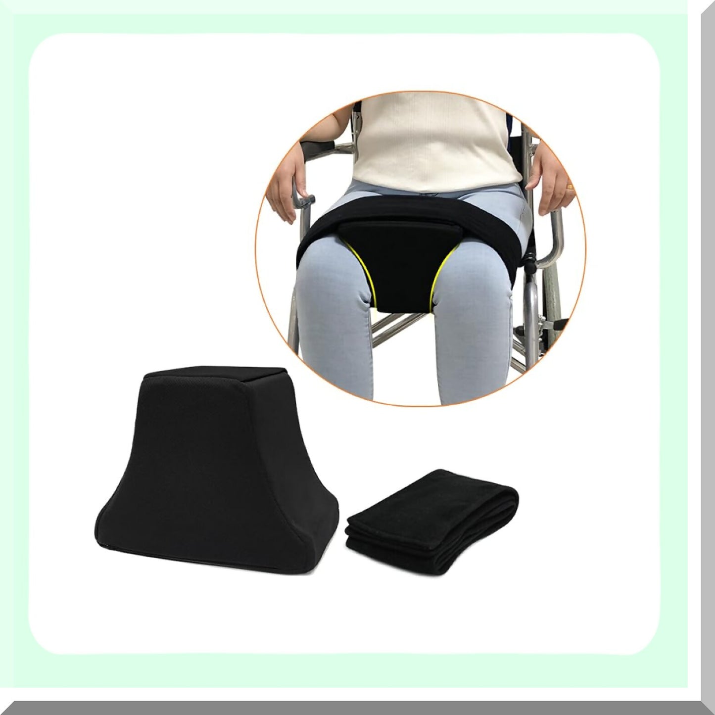 OrthoFoam Knee Relief Wedge - Contoured Hip Surgery Pillow with Leg Strap for Sciatica Pain Relief and Sleeping Comfort