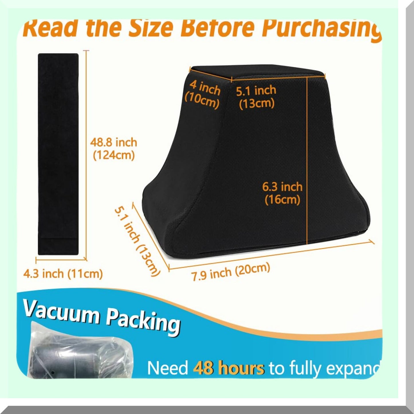 OrthoFoam Knee Relief Wedge - Contoured Hip Surgery Pillow with Leg Strap for Sciatica Pain Relief and Sleeping Comfort