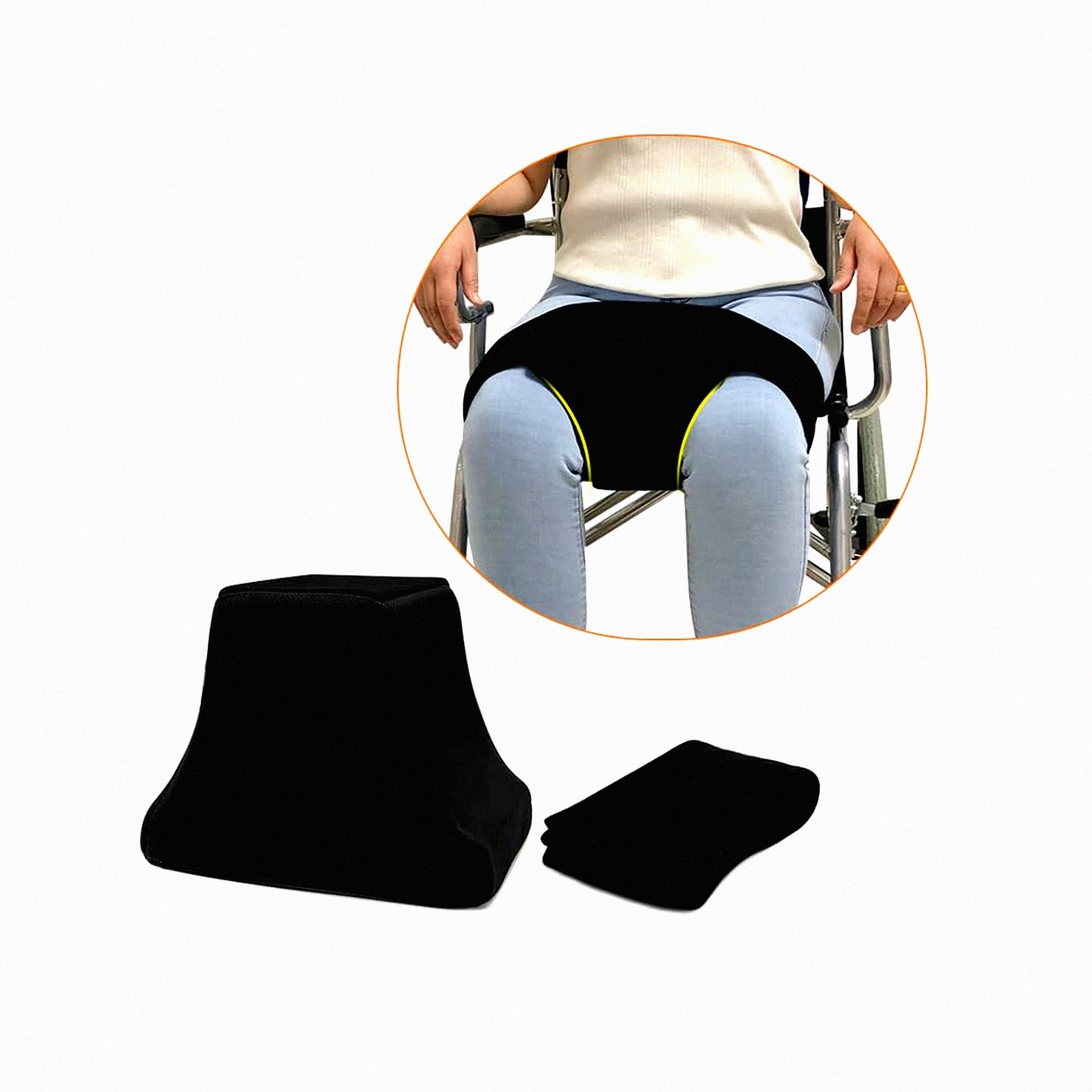 OrthoFoam Knee Relief Wedge - Contoured Hip Surgery Pillow with Leg Strap for Sciatica Pain Relief and Sleeping Comfort
