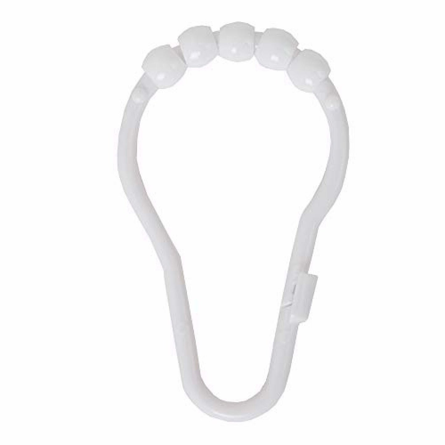 Heavy Duty Plastic Shower Curtain Rings Set of 12 White