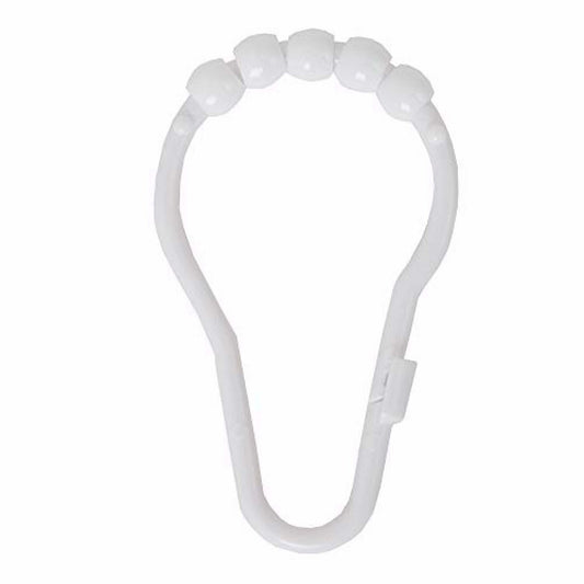 Heavy Duty Plastic Shower Curtain Rings Set of 12 White
