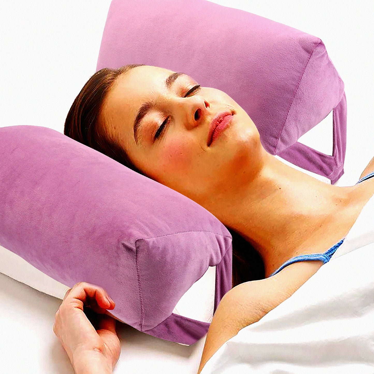 WrinkleGuard Back Sleep Pillow - Anti Aging Head Positioning Support for Post Surgery, Prevent Wrinkles & Train Back Sleeping, Upright Sleep Aid