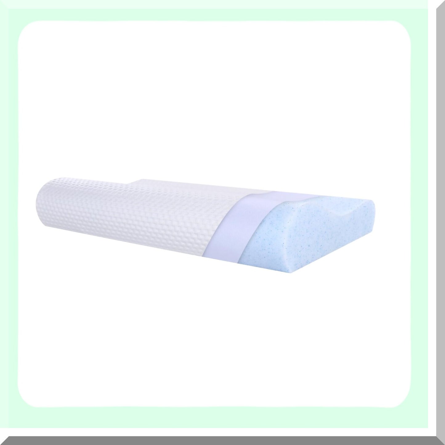 SlimGel Contour Memory Foam Pillow - Pain Relief for Stomach, Back, and Side Sleepers. Low Cervical Profile, Thin Design 19.6x11.8x3.1/2.3 inch White Soft Gel.