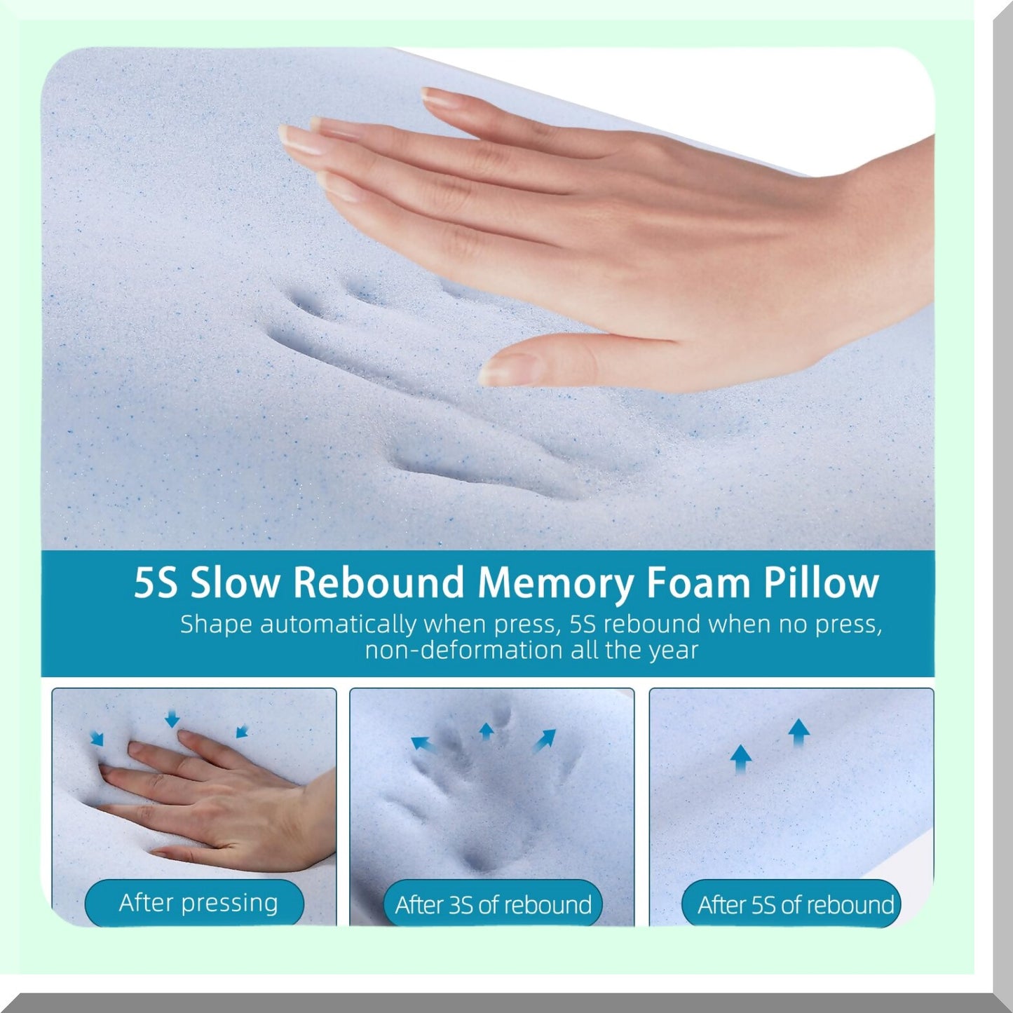 SlimGel Contour Memory Foam Pillow - Pain Relief for Stomach, Back, and Side Sleepers. Low Cervical Profile, Thin Design 19.6x11.8x3.1/2.3 inch White Soft Gel.