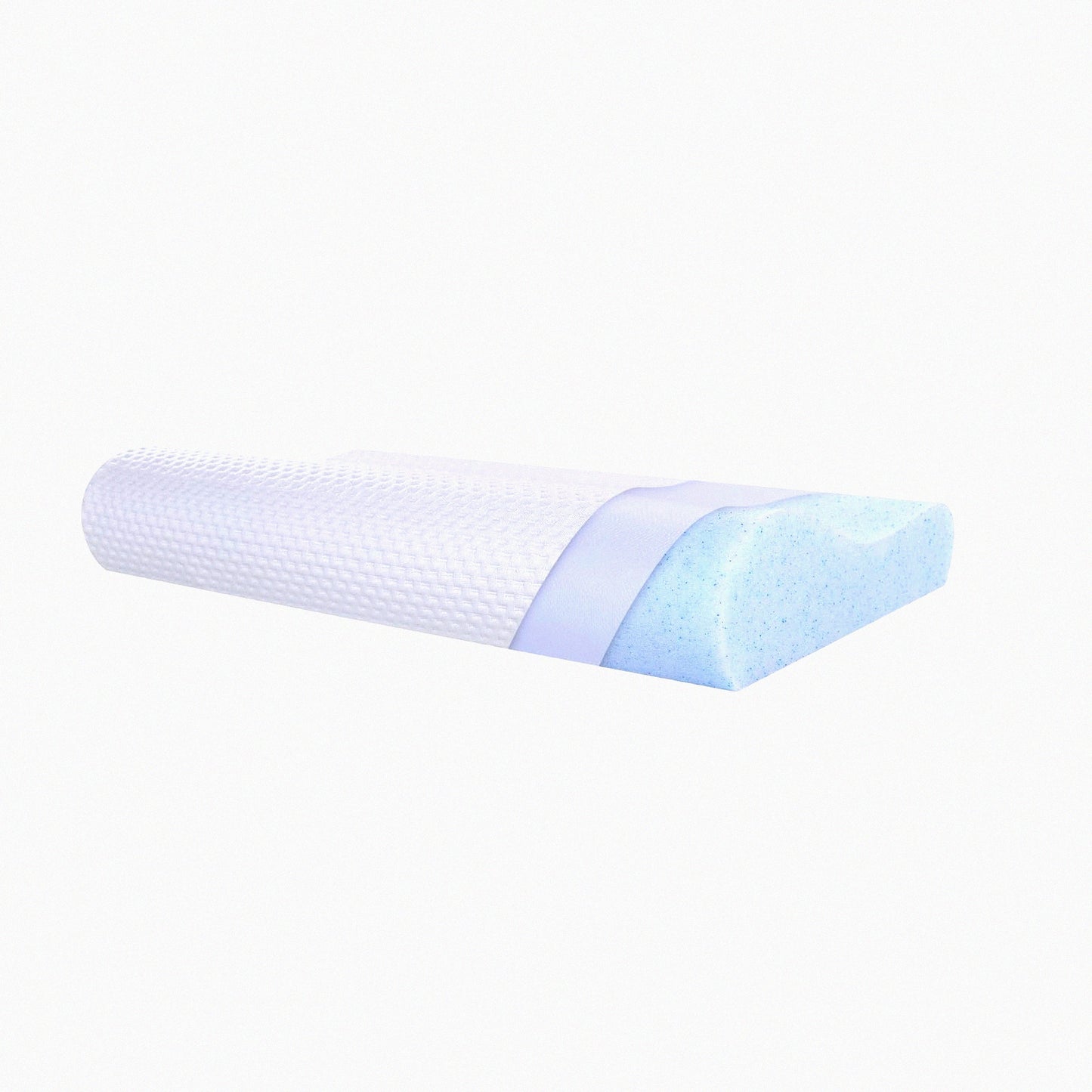 SlimGel Contour Memory Foam Pillow - Pain Relief for Stomach, Back, and Side Sleepers. Low Cervical Profile, Thin Design 19.6x11.8x3.1/2.3 inch White Soft Gel.
