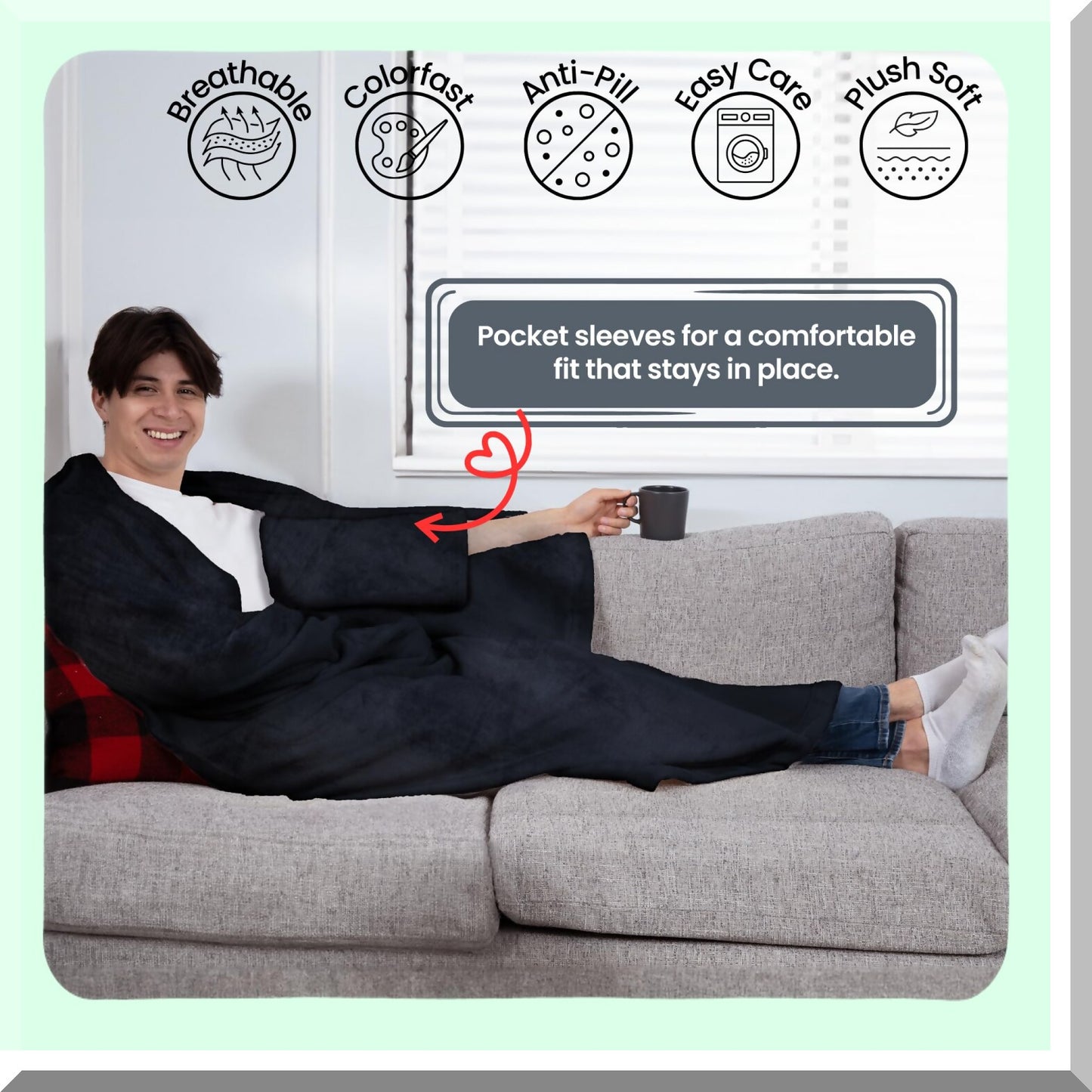 CozySleeve Fleece Blanket - Ultimate Comfort for Moms & Dads