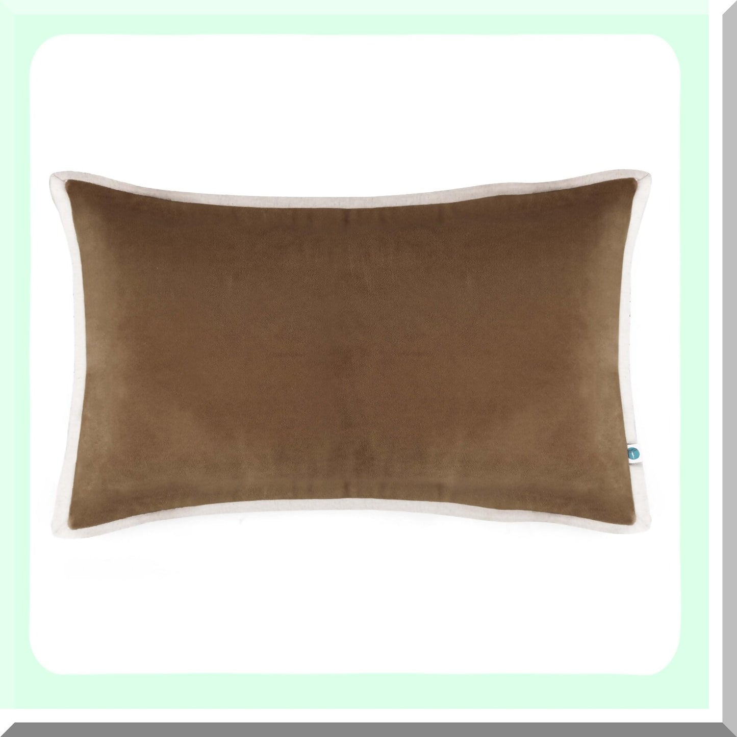 Luxury Velvet Brown Pillow Covers - Set of 2 Soft Solid Decorative Cushion Cases for Sofa & Bedroom 12X20 - Elegant Home Decor Accessories