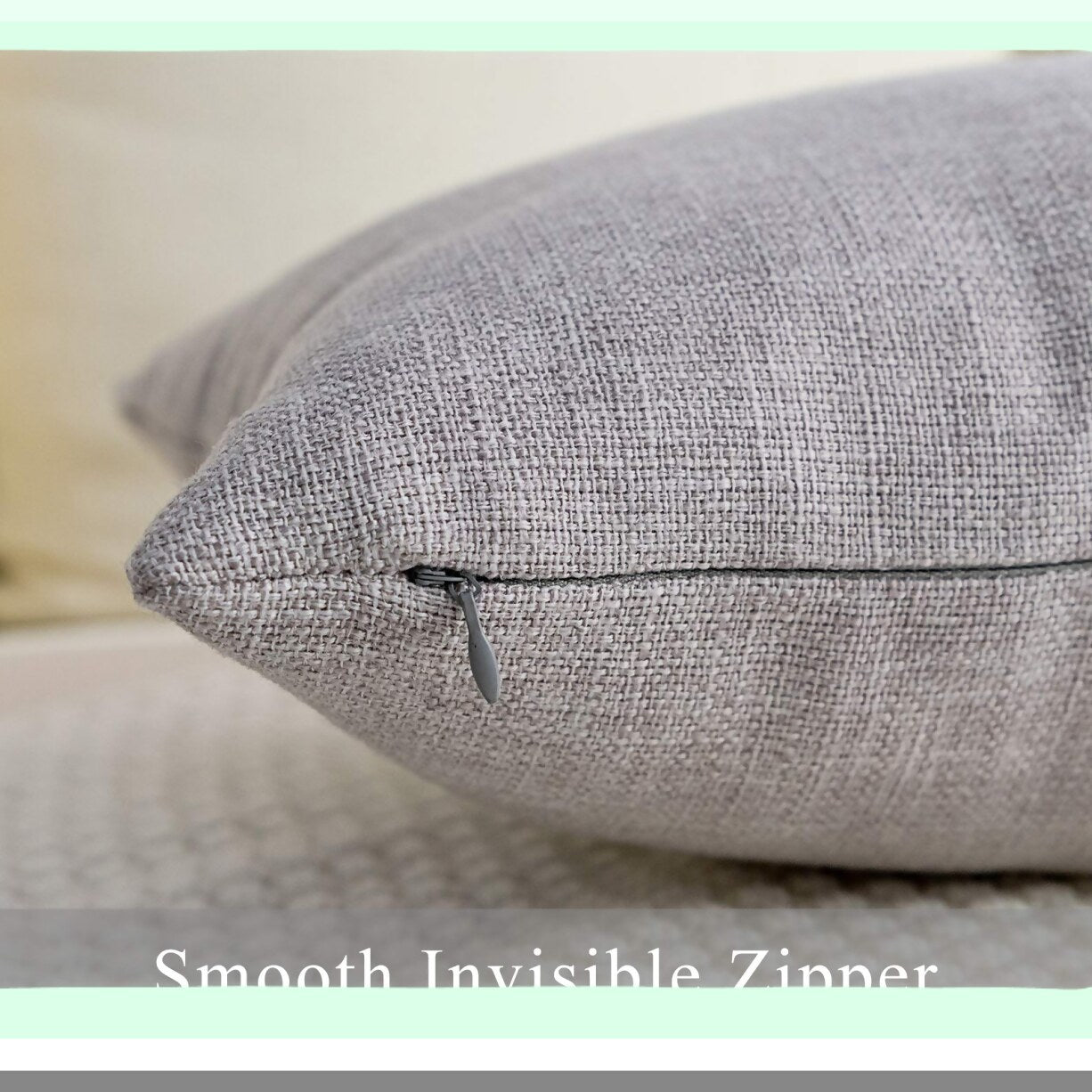 Farmhouse Linen Cushion Covers - Set of 2 Grey Throw Pillow Cases 20x20 inch for Home Decor - Square Burlap Pillow Shams
