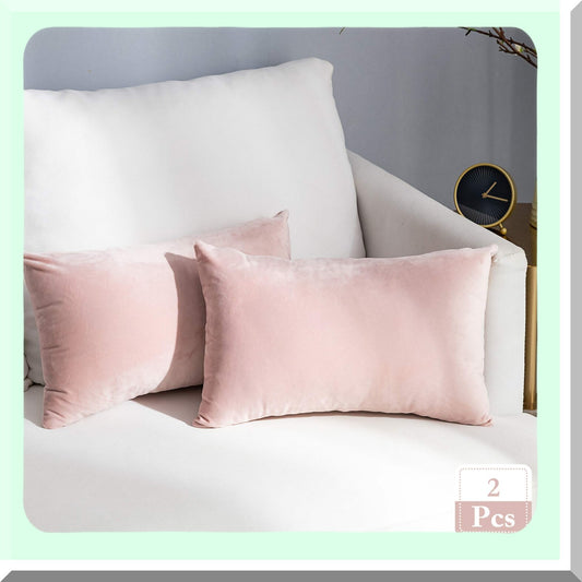 Velvet Bliss Pillowcase Set for Bed Couch Sofa Bench 12x20