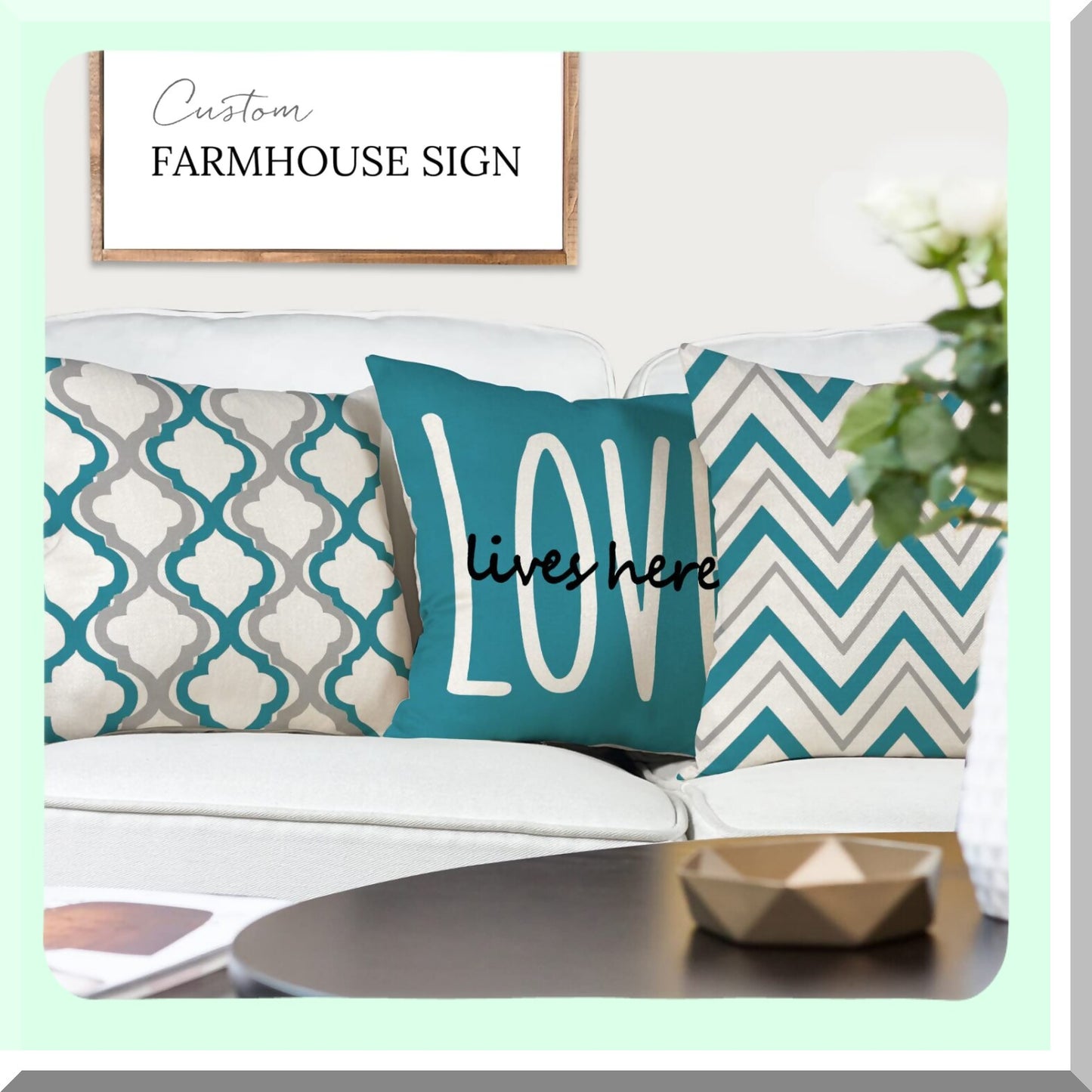 Rustic Linen Farmhouse Pillow Set - 16x16 Decorative Cushion Covers for Couch & Bedroom - Square Throw Pillows - Home Decor Accent - Set of 4