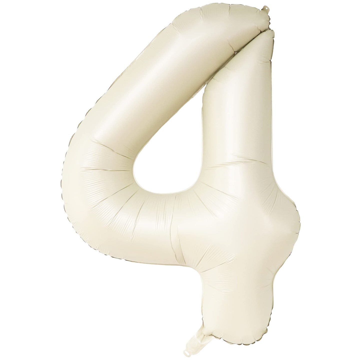 Creamy Number 4 Balloon Bundle - Giant 40 Inch Balloons for 4th Birthday Party Decorations - Creme 4 Year Old Balloon Set for Birthdays