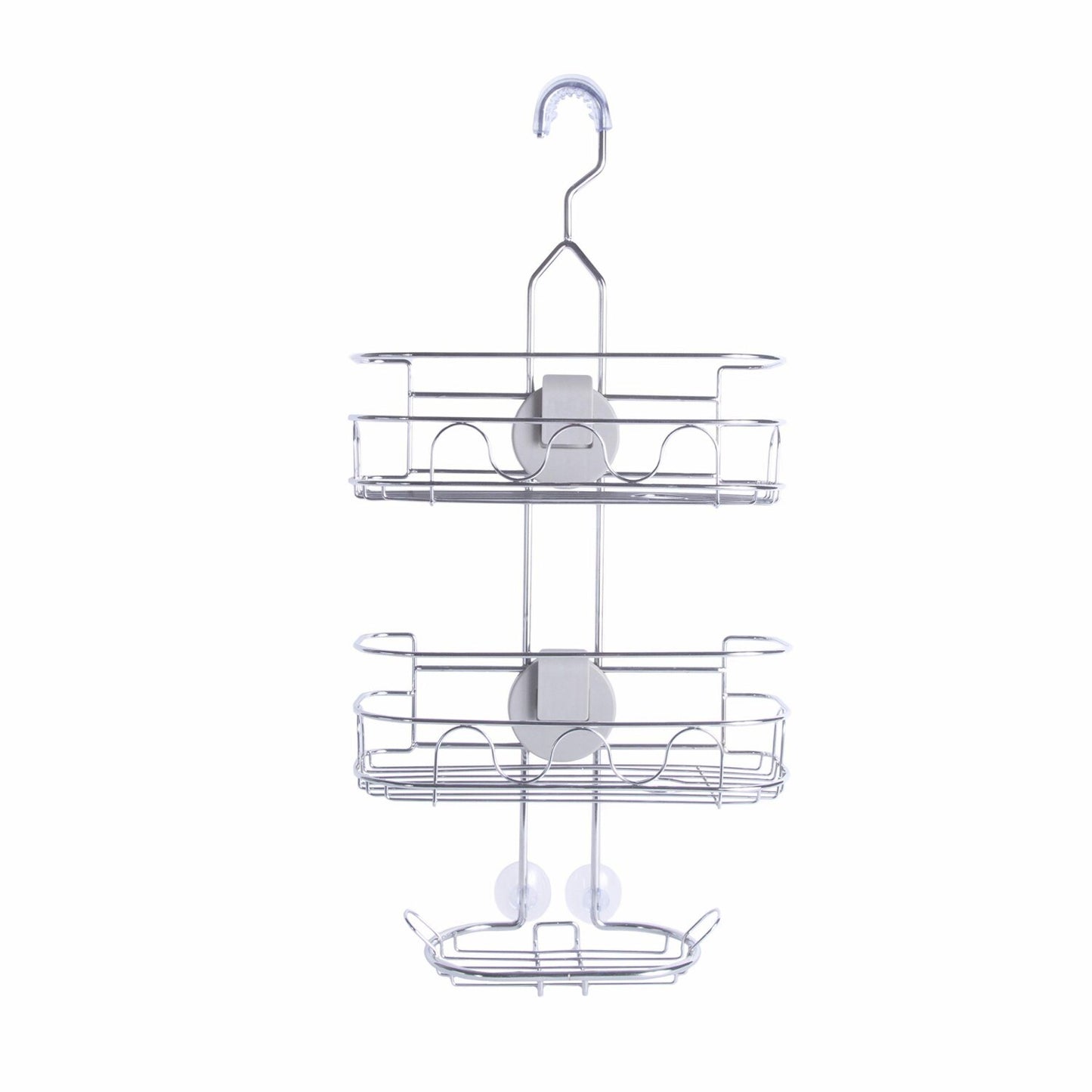 Adjustable Metal Shower Caddy with Soap Dish and Hooks