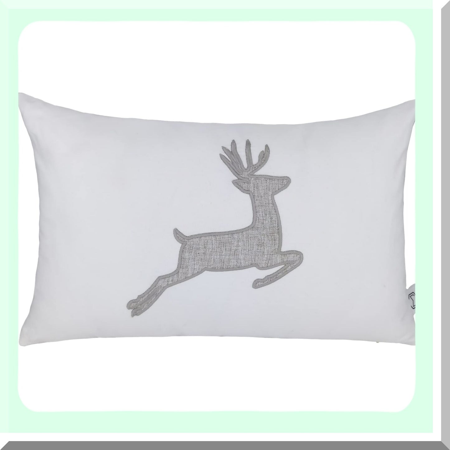 Luxury Deer Lumbar Pillow Covers - Set of 2 12x20 Throw Pillow Covers for Couch Sofa Bedroom - Soft White Decorative Cushion Cases - Home Accent