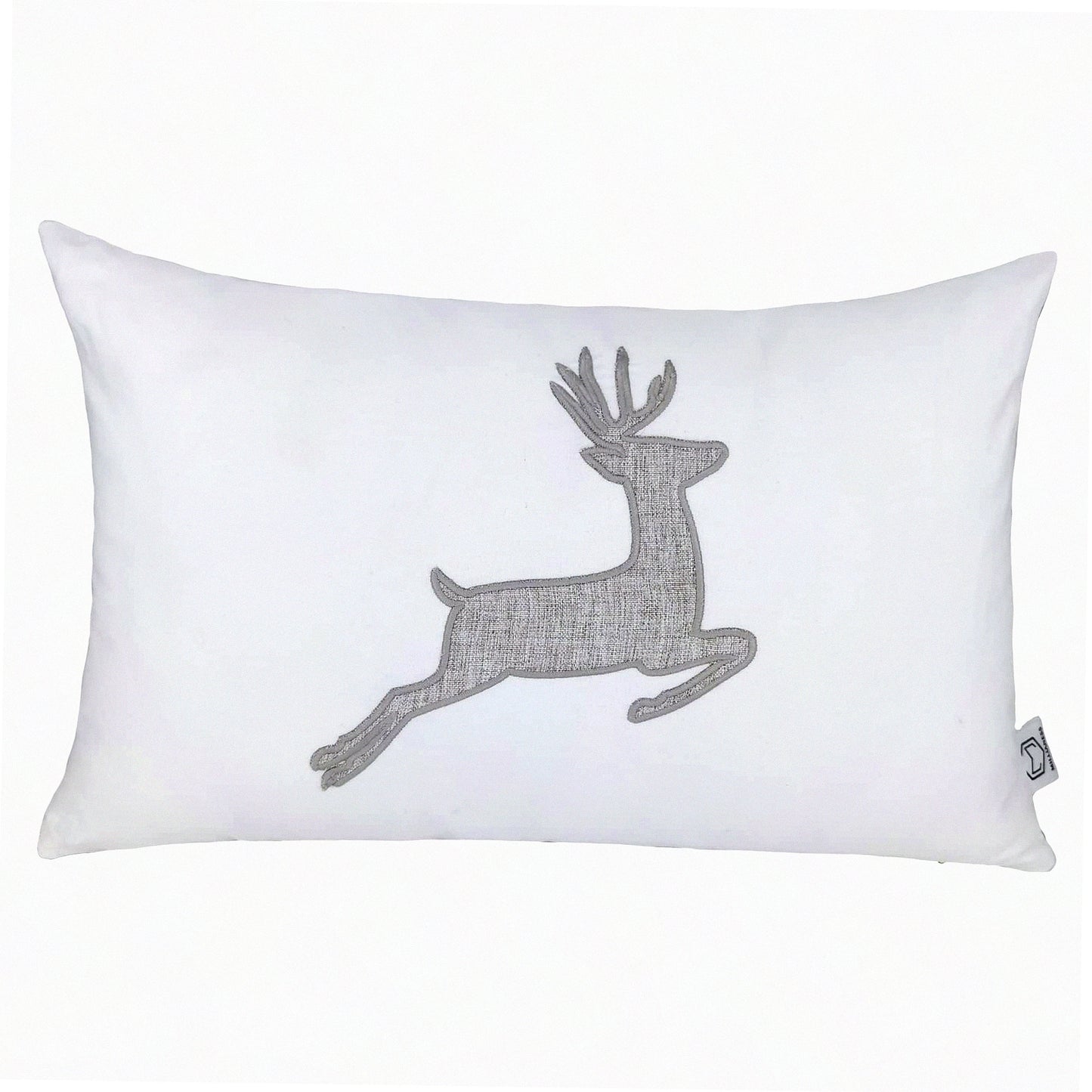 Luxury Deer Lumbar Pillow Covers - Set of 2 12x20 Throw Pillow Covers for Couch Sofa Bedroom - Soft White Decorative Cushion Cases - Home Accent
