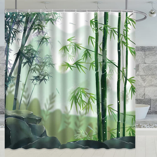 Green Bamboo Shower Curtain 70x70 Inches