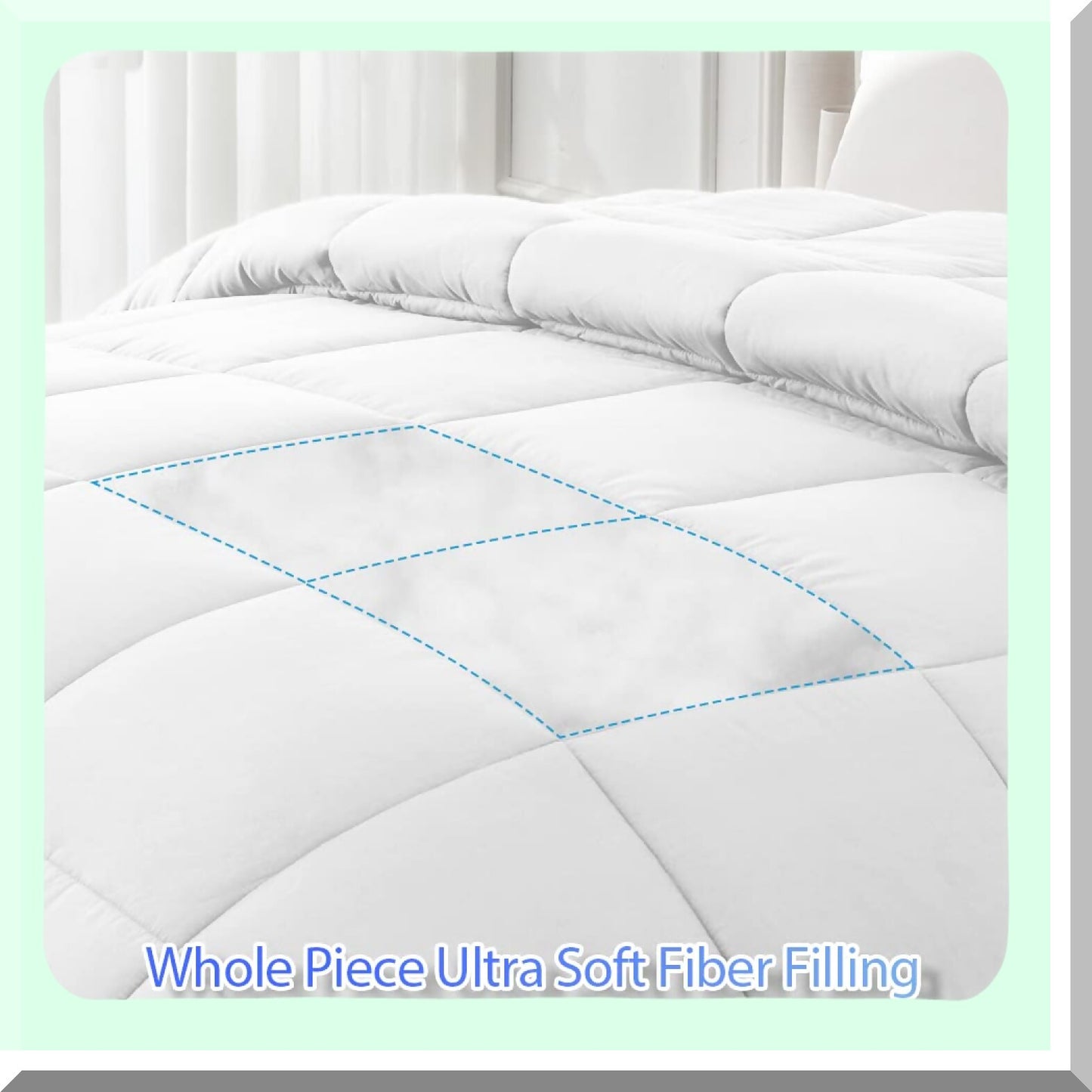 All Season Twin Comforter - Quilted Down Alternative Duvet Insert with Corner Tabs - White Twin Size Bedding - Winter Summer Fluffy Soft - Machine Washable - Bedroom Comforter