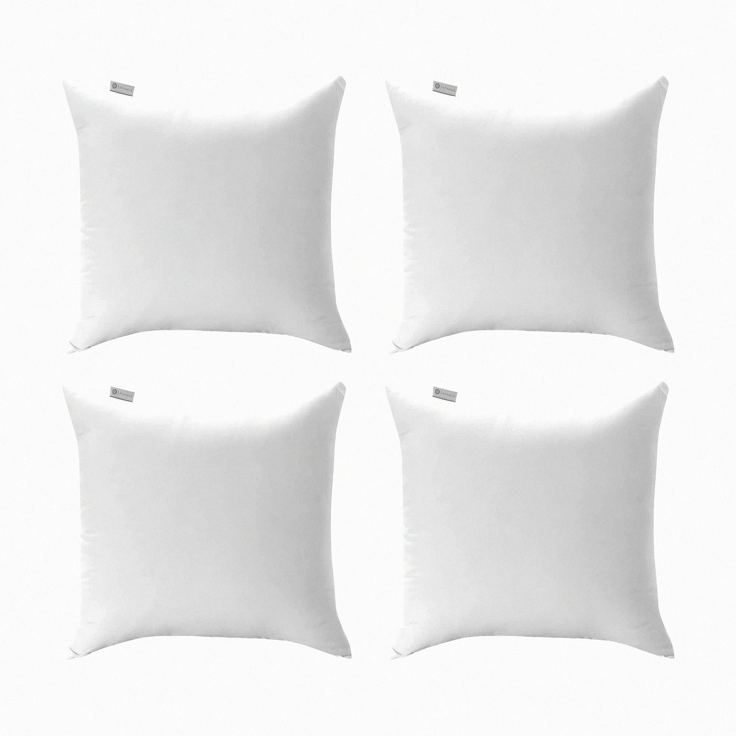 UltraSoft Pillow Inserts 18x18 - 4 Pack White - Decorative Cushion Square Sham Form - Bed Couch Sofa - Polyester Filling - 4 Count