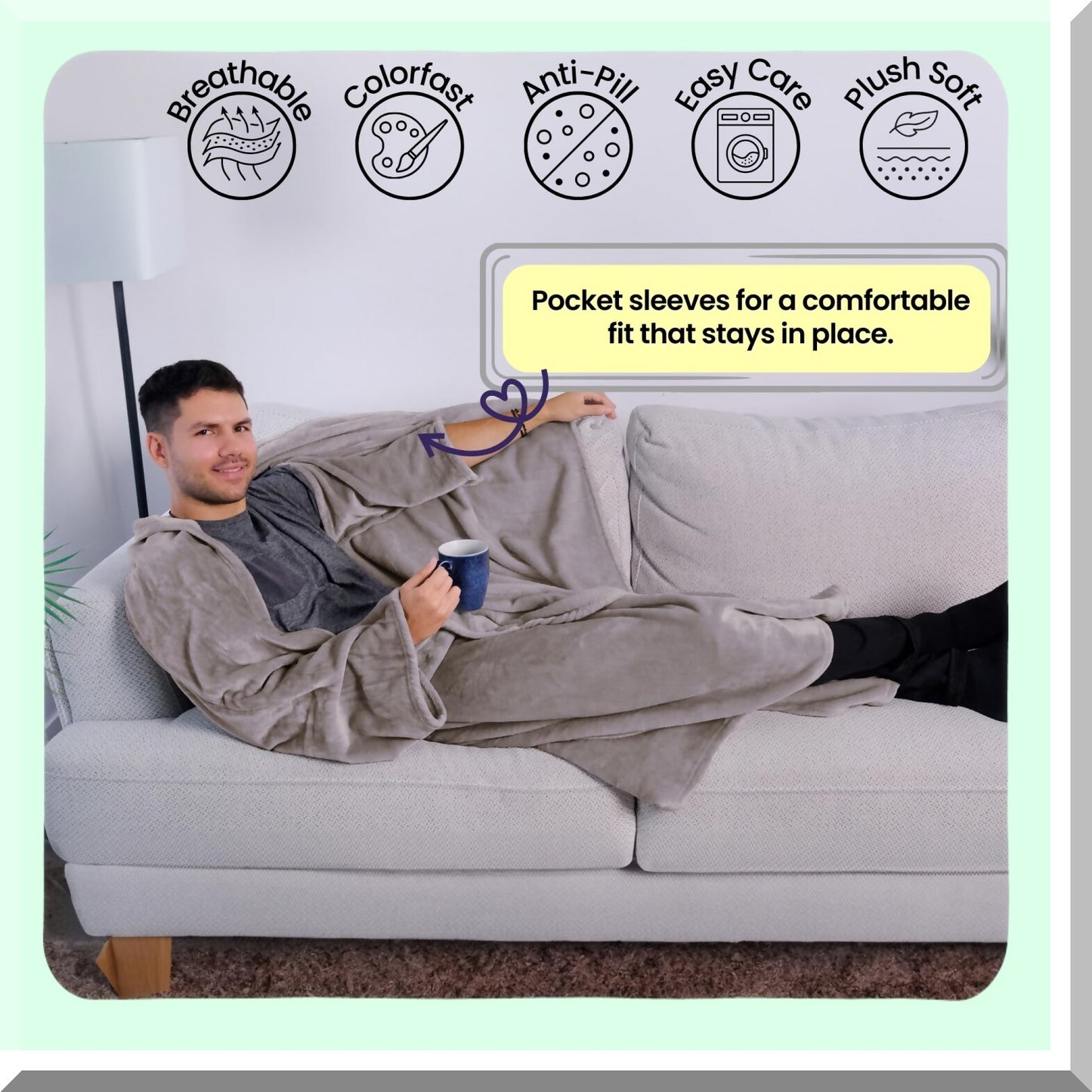 CozySleeve Fleece Blanket: The Ultimate Soft and Warm Gift for Moms, Dads, and Loved Ones