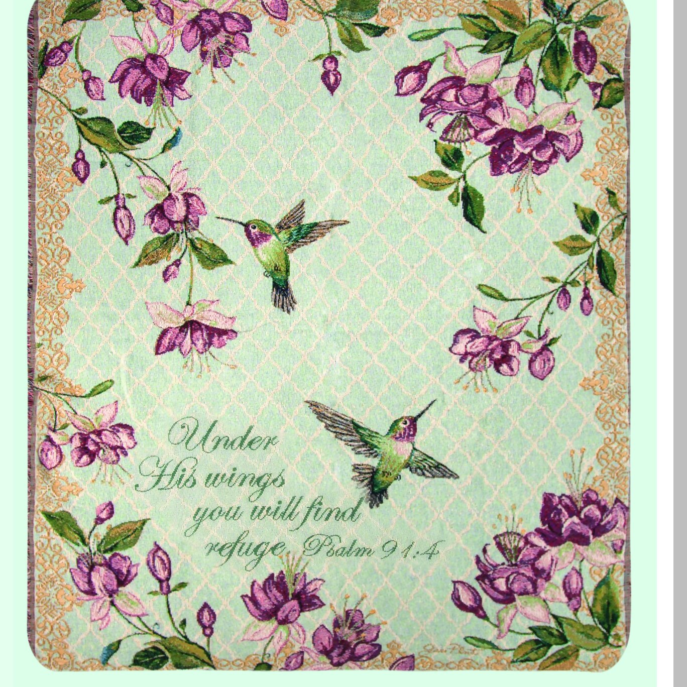 Psalm 91:4 Tapestry Throw - 50x60 Woven Blanket for Woodworkers & Weavers