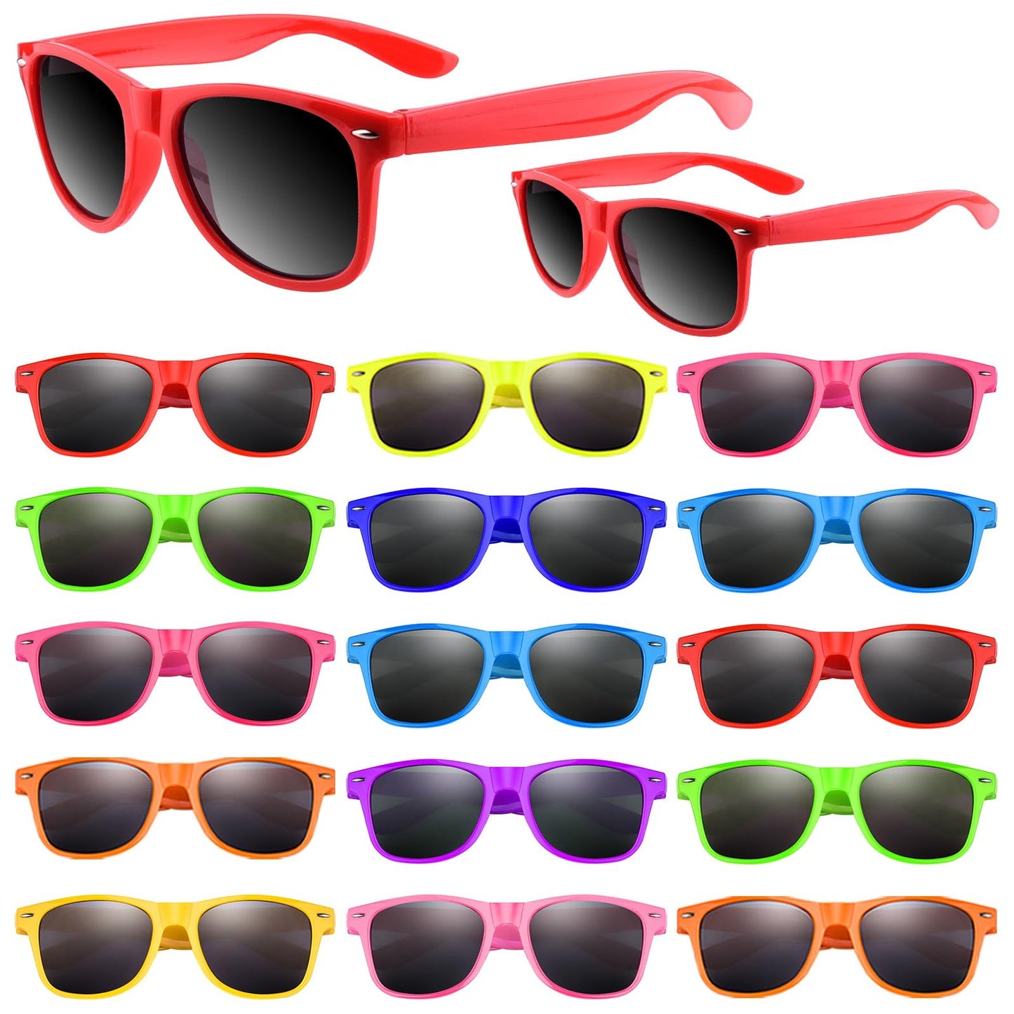 Neon Sunblast Party Pack - 20 Sungles for Birthday, Summer, Beach, Pool Party Fun! Brighten up your celebrations with these vibrant neon shades.