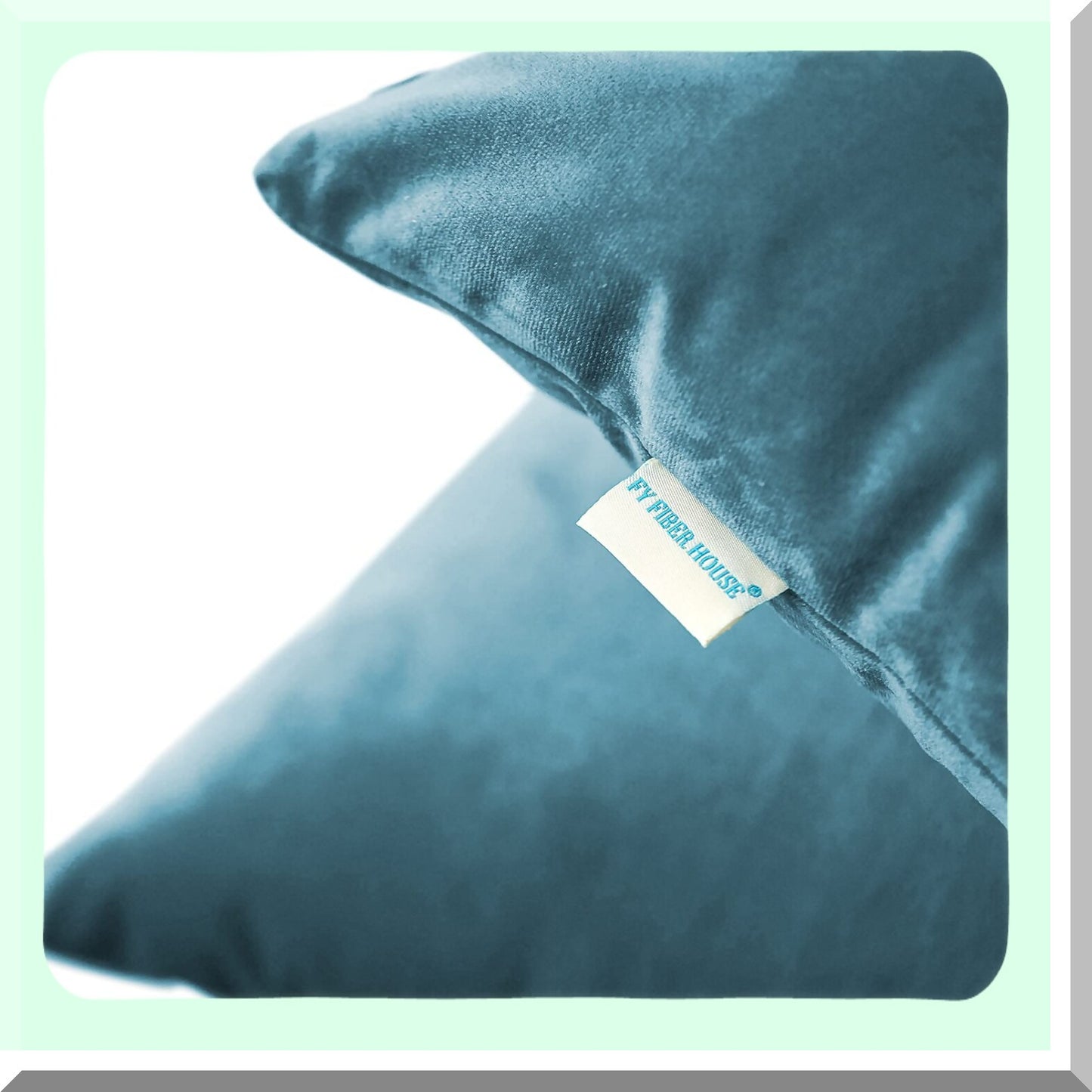 VelvetSoft Square Pillowcase Set - Light Blue 20x20 Inch - Sofa/Couch Decorative Cushion Covers - Pack of 2 - Solid Color Theme