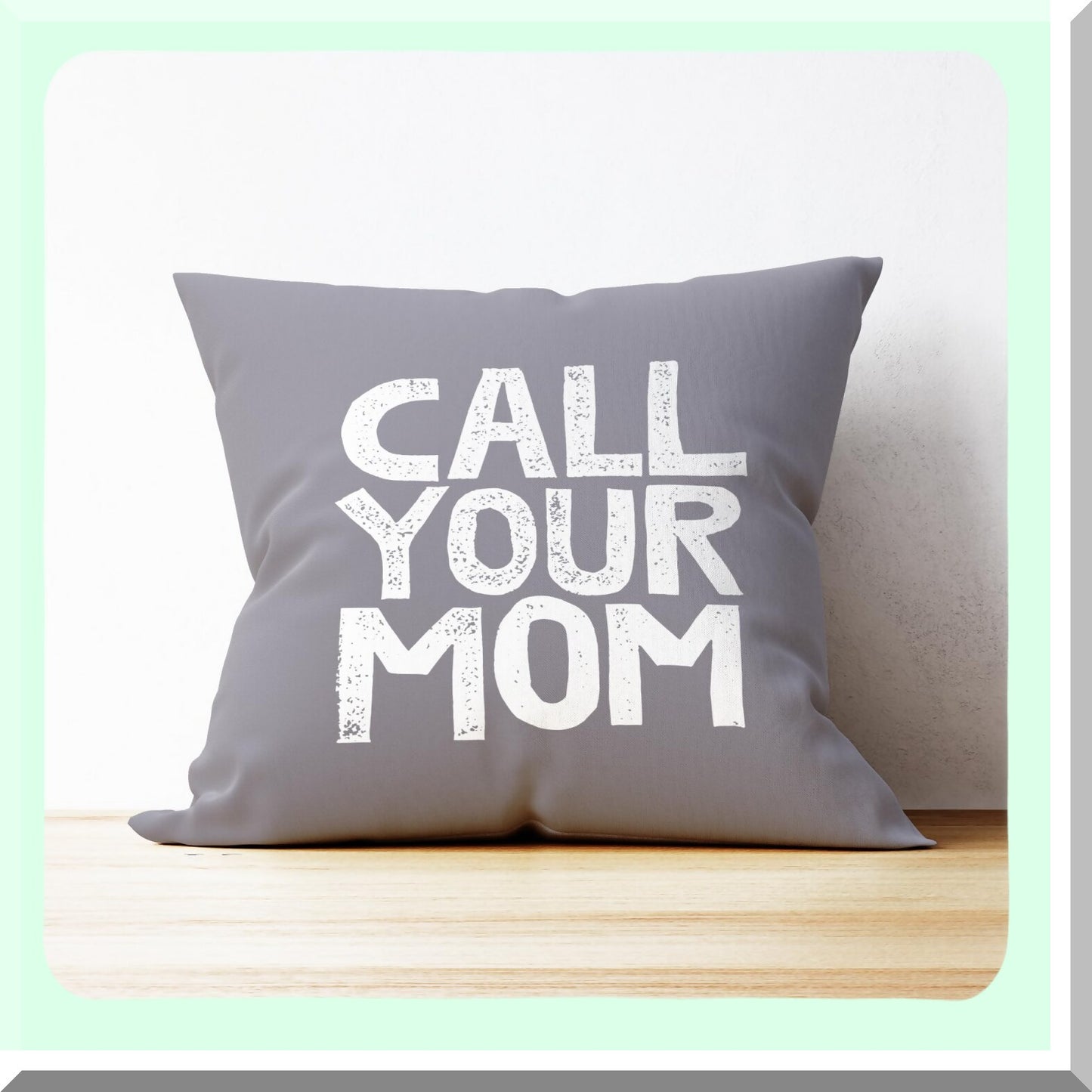 Mom's Love Funny Pillow Cover - Daughter Son Gifts, Dorm Room Decor, Graduation Party - 18x18 Grey Cotton Linen Cushion for Sofa Couch Bed