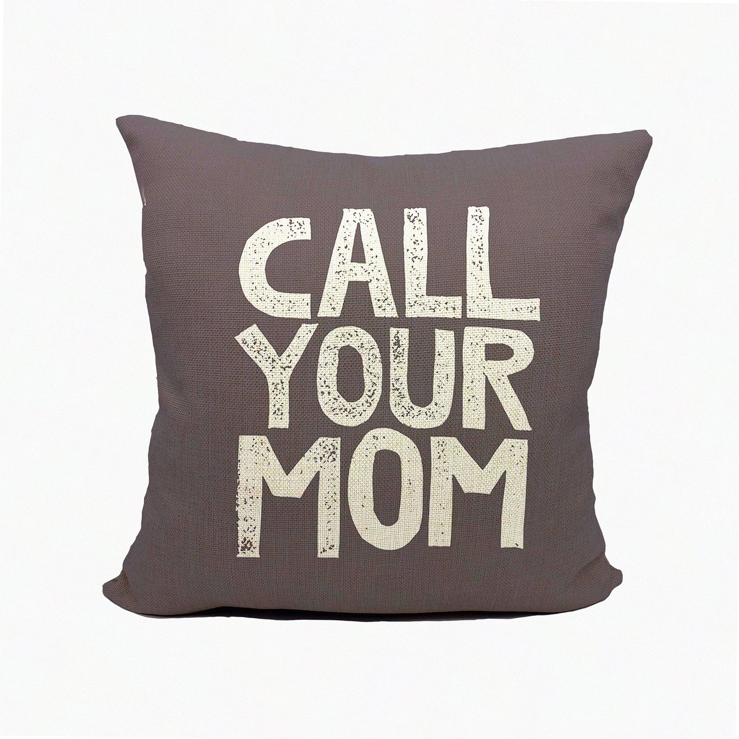 Mom's Love Funny Pillow Cover - Daughter Son Gifts, Dorm Room Decor, Graduation Party - 18x18 Grey Cotton Linen Cushion for Sofa Couch Bed