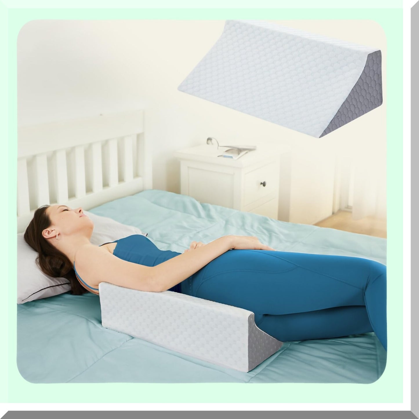 SleepEase Body Support Wedge - Pregnancy & Post-Op Pillow for Side Sleepers. Back Pain Relief & Comfortable Sleep Positioner.