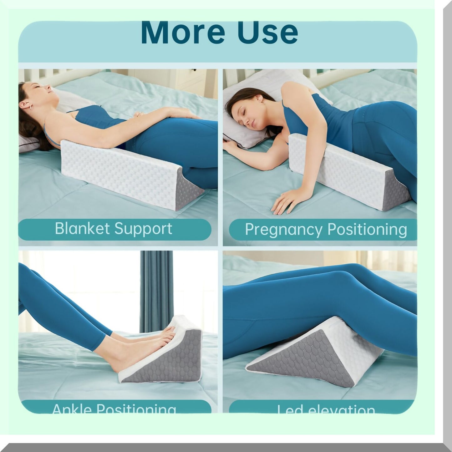 SleepEase Body Support Wedge - Pregnancy & Post-Op Pillow for Side Sleepers. Back Pain Relief & Comfortable Sleep Positioner.