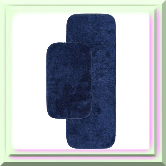Nylon Bathroom Set 2-Piece Navy 21x34/22x60
