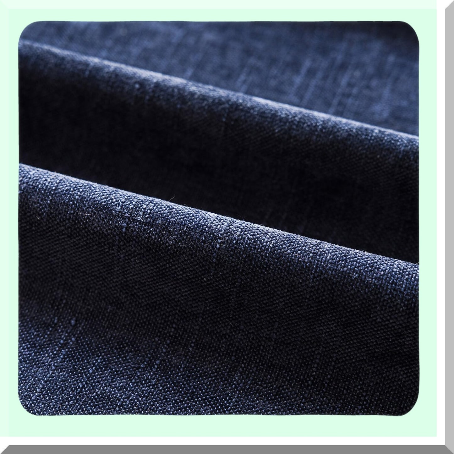 Cozy Farmhouse Lumbar Pillow Covers - Set of 2 Soft Textured Throw Cushion Cases for Couch Sofa Bedroom Living Room Decor, 12x20 Inch Navy Blue Zippered Accents