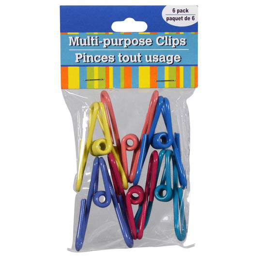 Colorful Multi-Purpose Clips, 6-ct. Packs (Pack of 24)