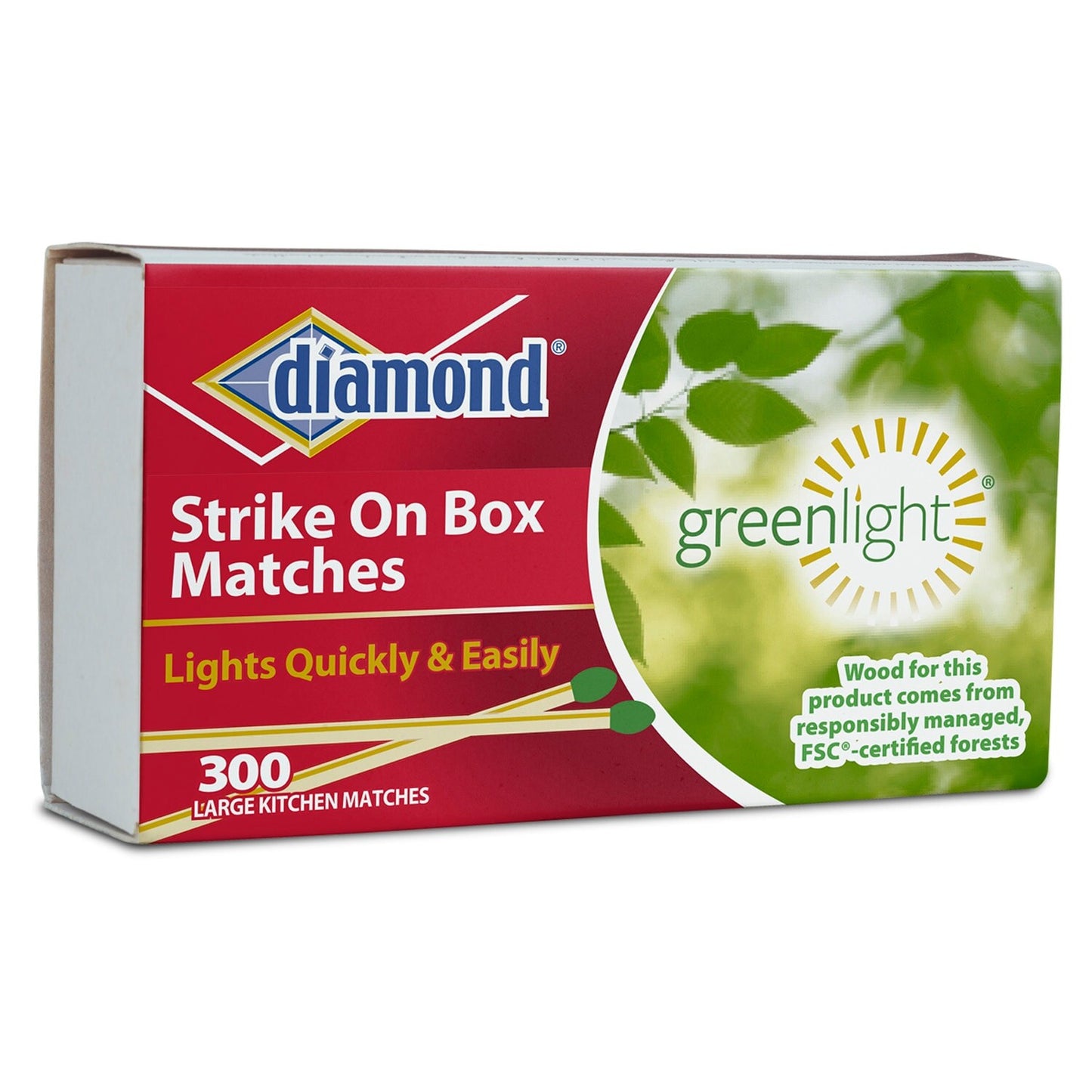 Diamond Greenlight Large Kitchen Matches, 300-ct. Packs (Pack of 24)