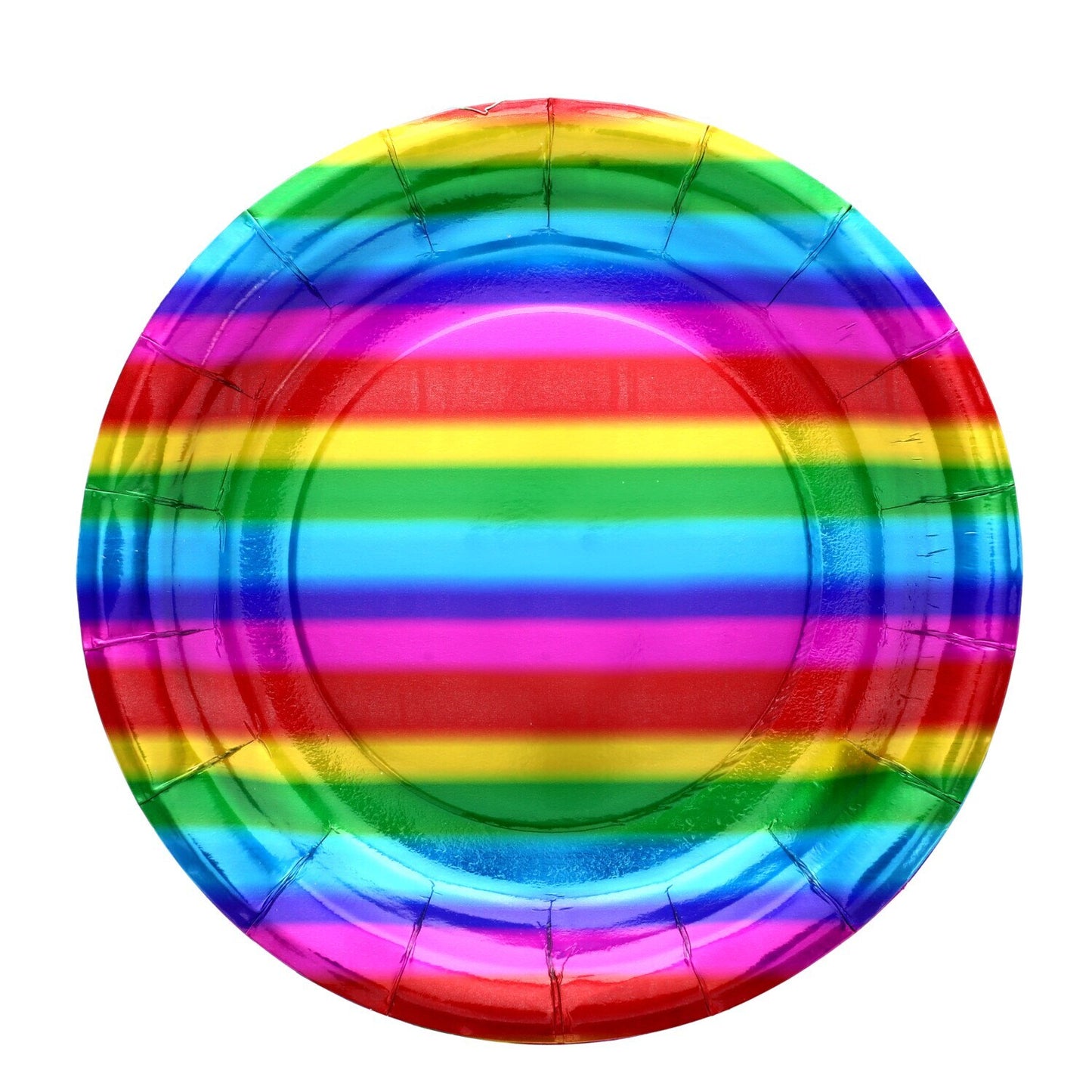 Iridescent & Metallic Rainbow Party 9-in. Paper Plates, 8-ct. Packs (Pack of 24)