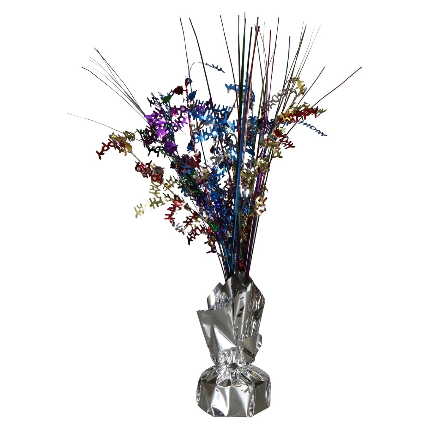 Happy Birthday Multicolored Balloon Weights/Centerpieces, 13 in. (Pack of 24)