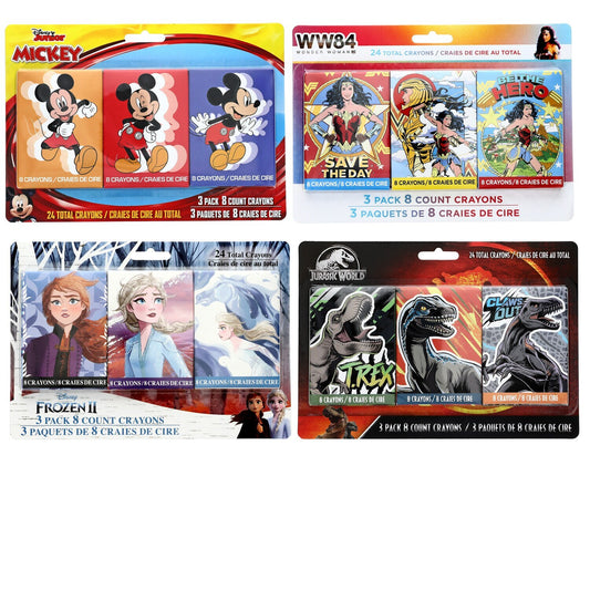 Licensed Character Crayon Boxes, 3-ct. Packs (Pack of 36)