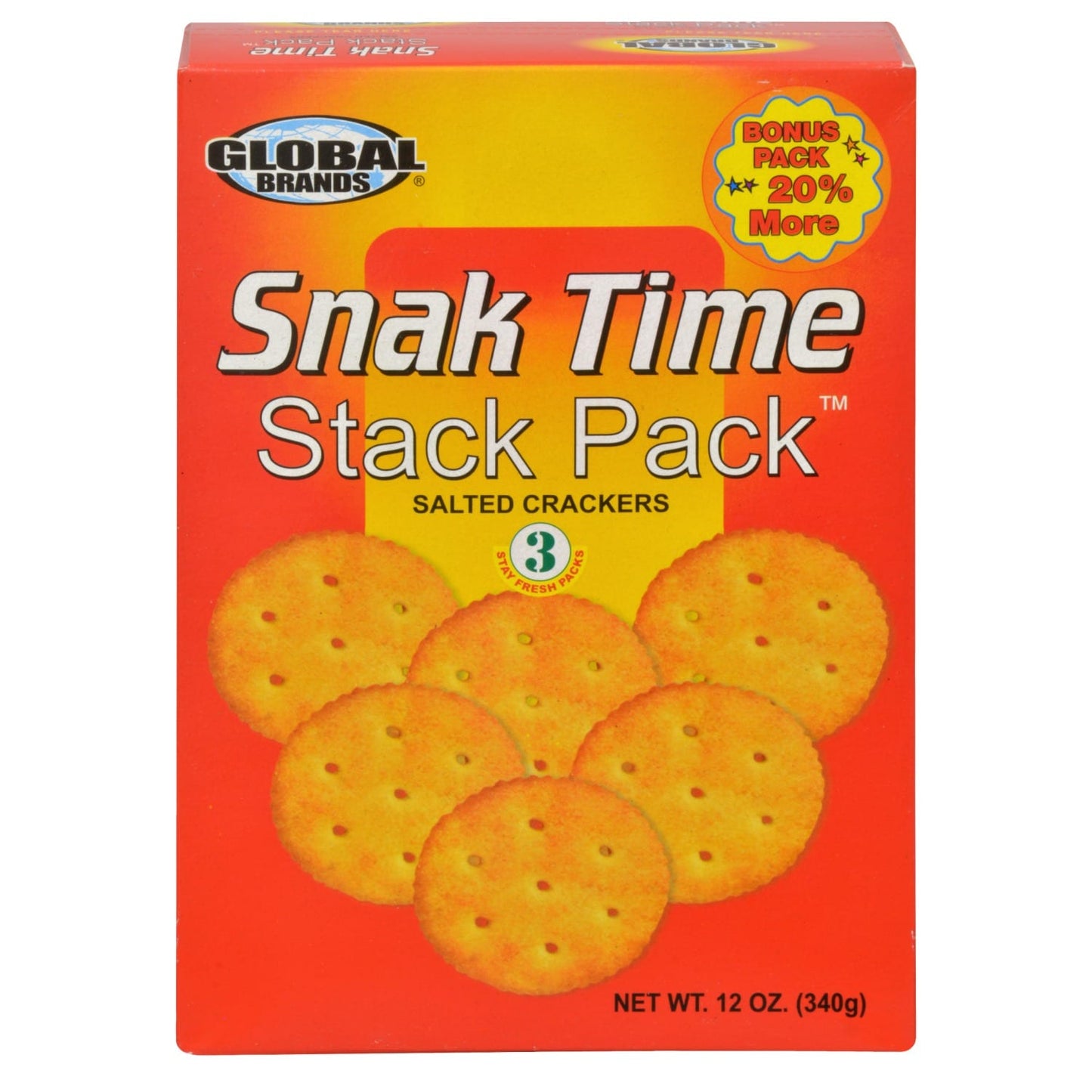 Snak Time Stack Pack Crackers, 12 oz. Boxes (Pack of 12)